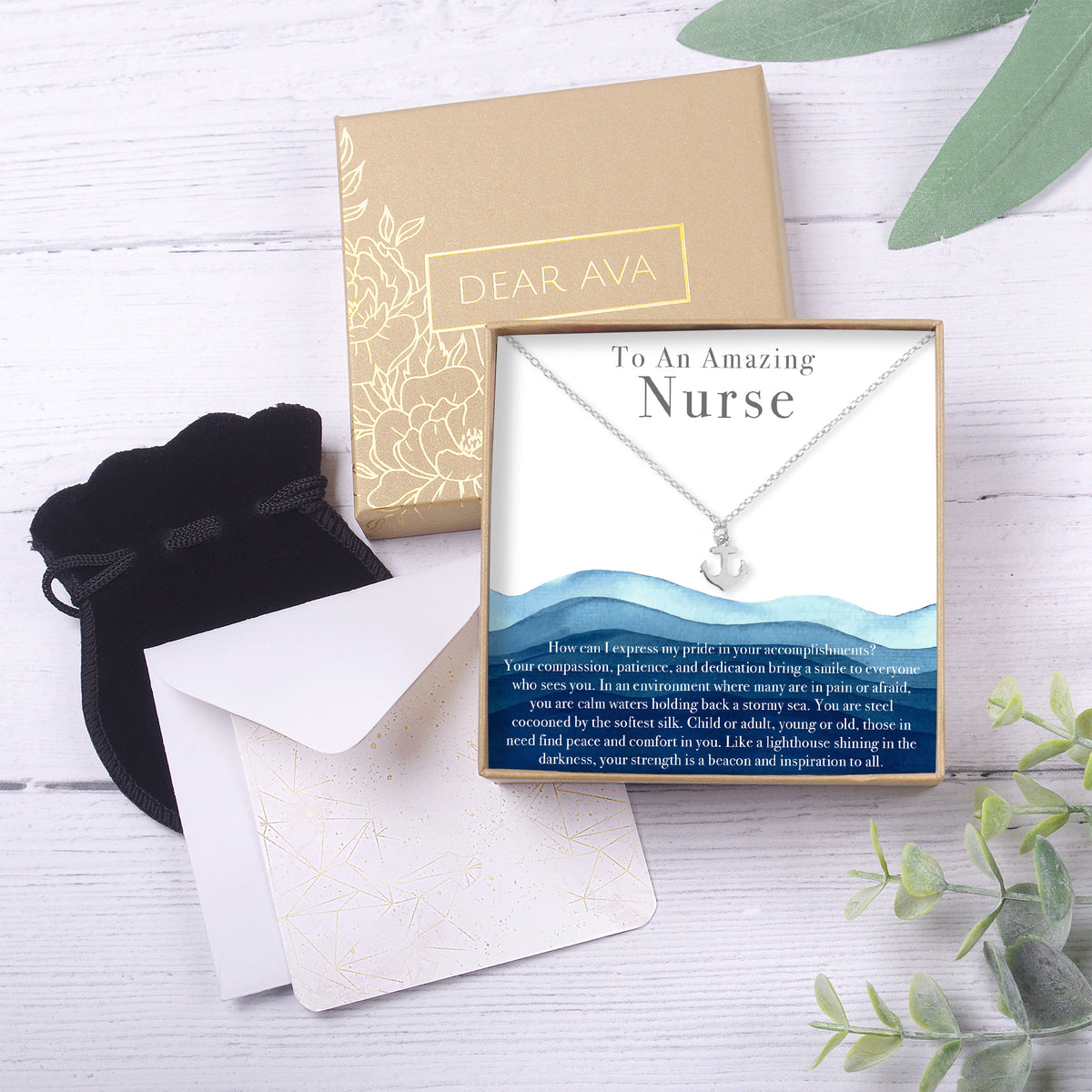 Nurse Anchor Pendant Necklace