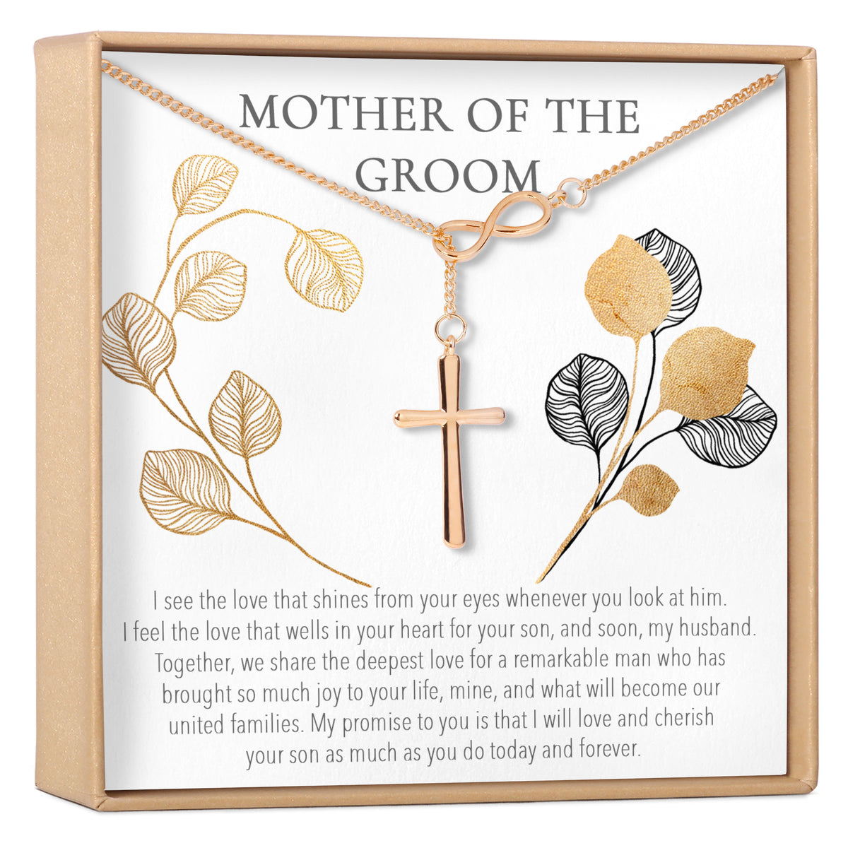 Mother of the Groom Infinity Cross  Necklace
