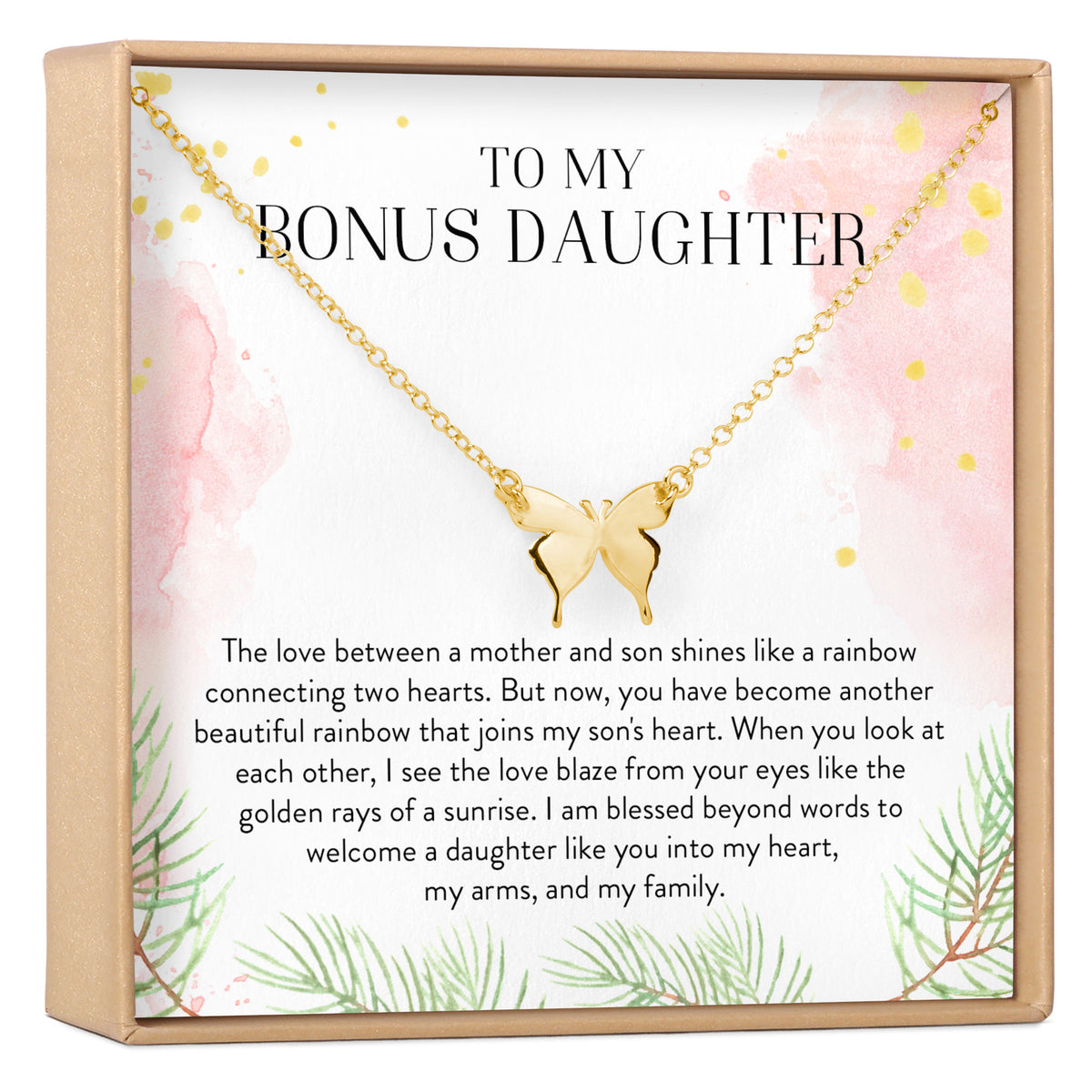 Daughter-In-Law Butterfly Pendant Necklace