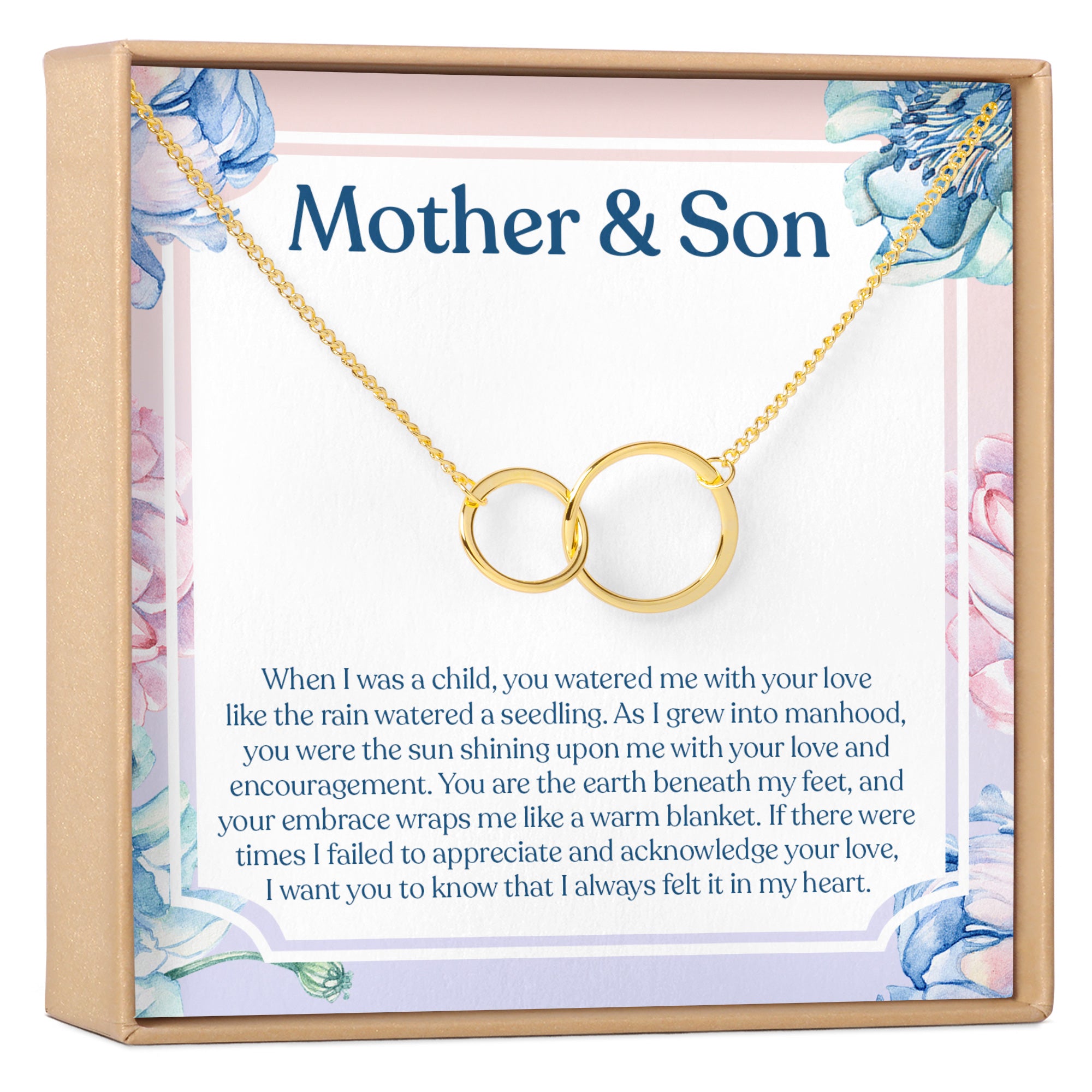 Buy Mother and Son Necklace, Mom Gift, Mother's Day Gift from Son, Birthday Gift, Christmas Gift, Jewelry for Mom, 14kt Gold Filled, Rose Silver