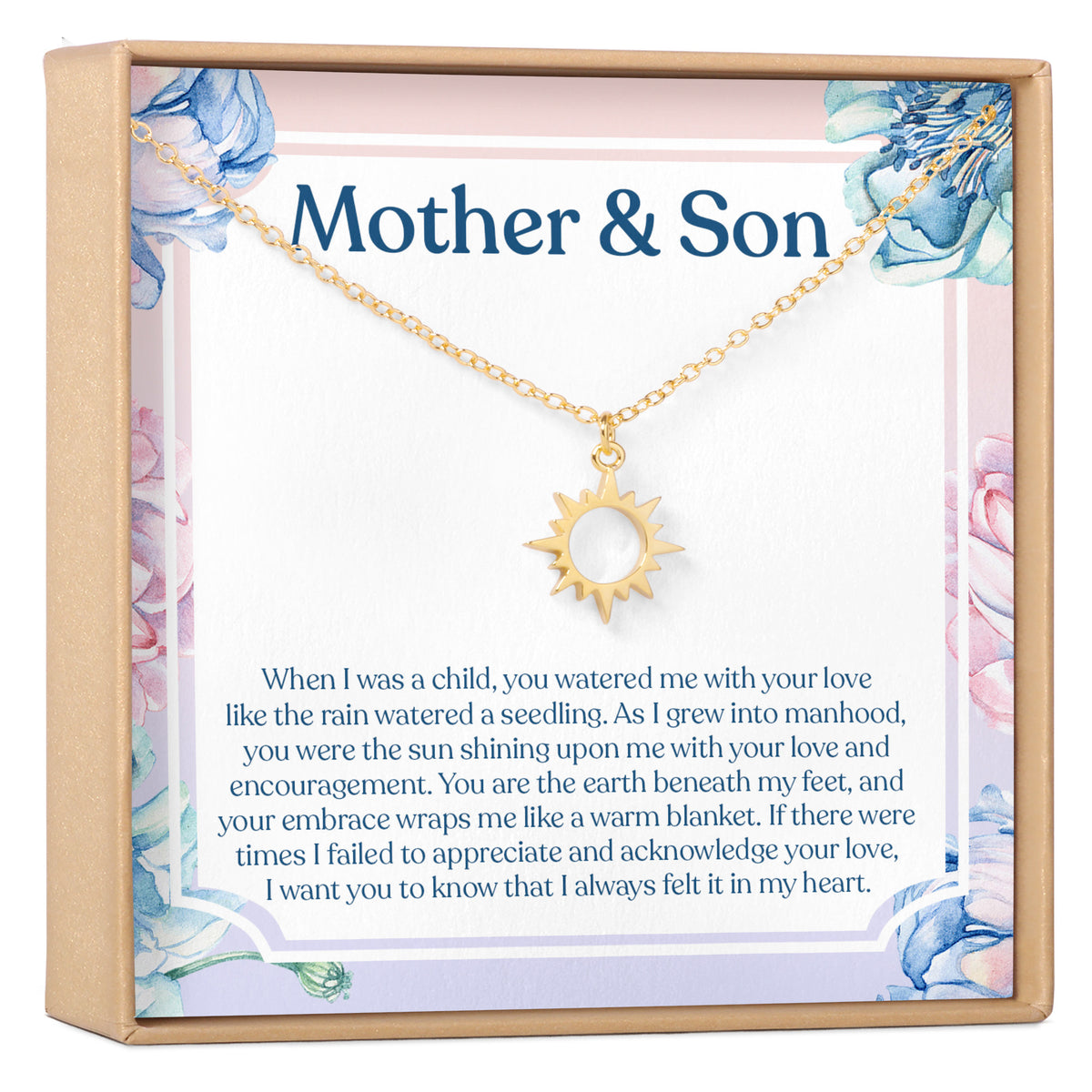 Mother and Son Sun Pendant Necklace
