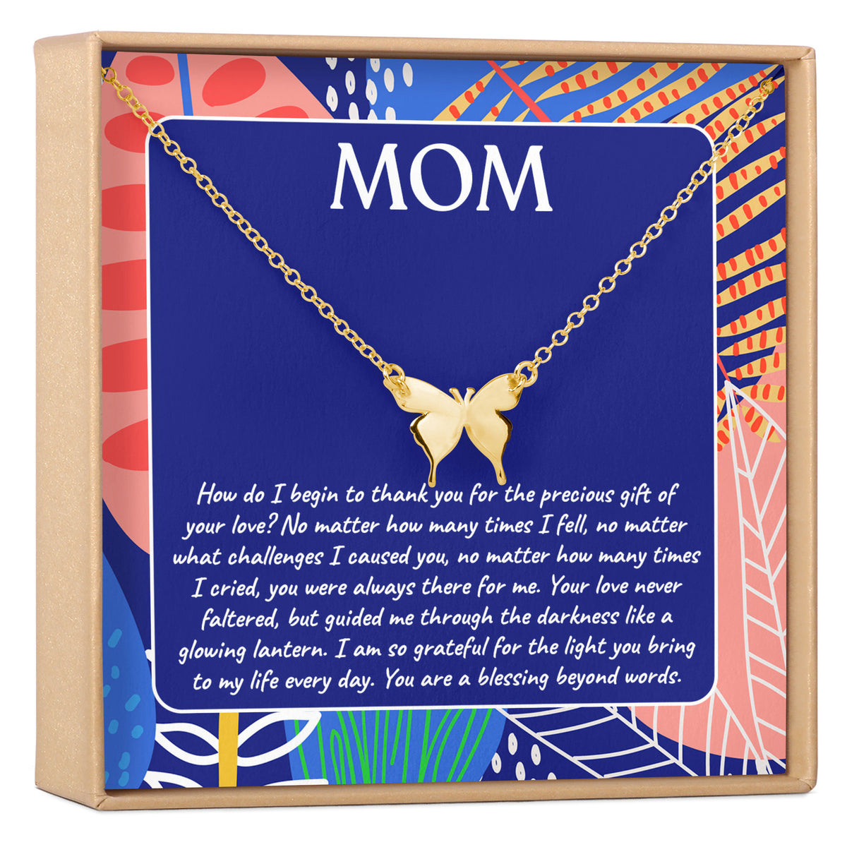 Mom Butterfly Pendant Necklace