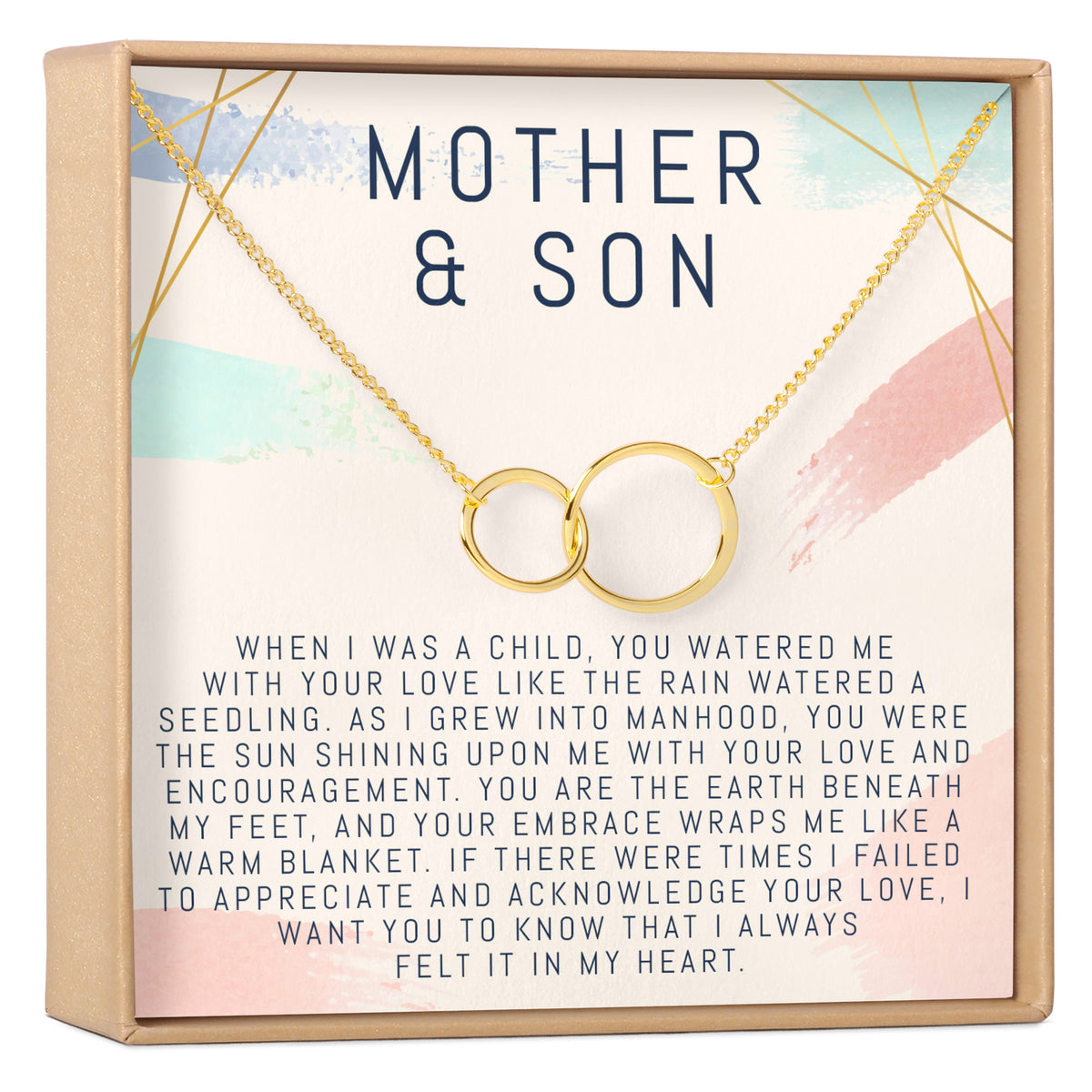 Buy Mother and Son Necklace, Mom Gift, Mother's Day Gift from Son, Birthday Gift, Christmas Gift, Jewelry for Mom, 14kt Gold Filled, Rose Silver