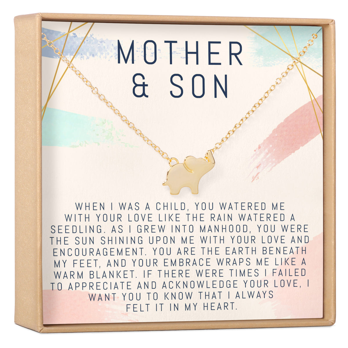 Mother and Son Elephant Pendant Necklace