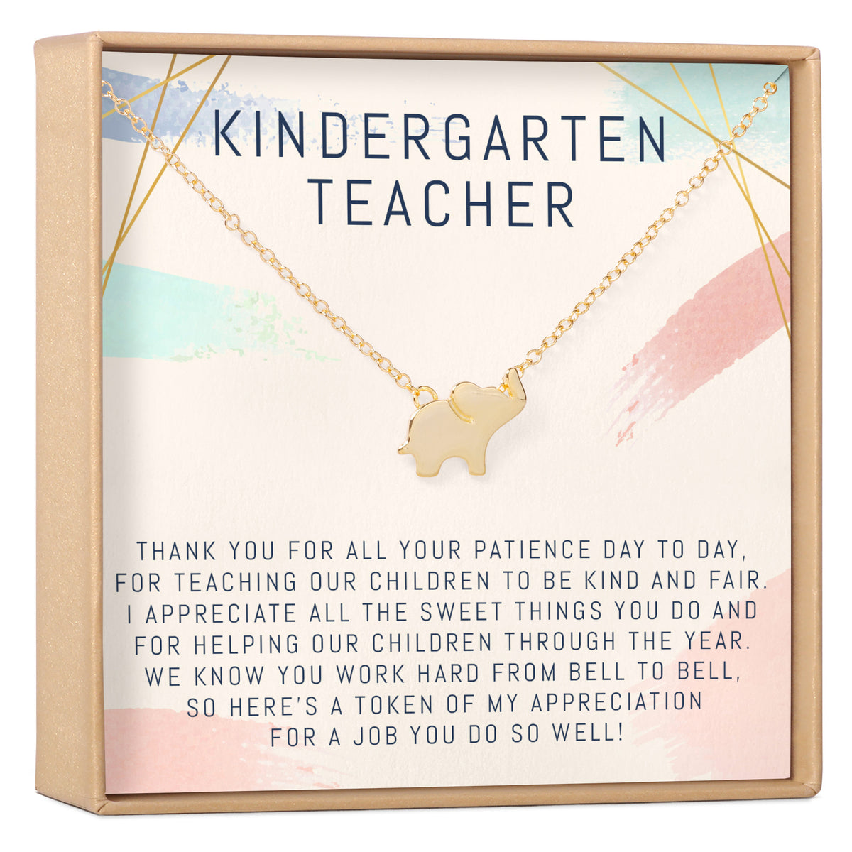 Kindergarten Teacher Elephant Pendant Necklace
