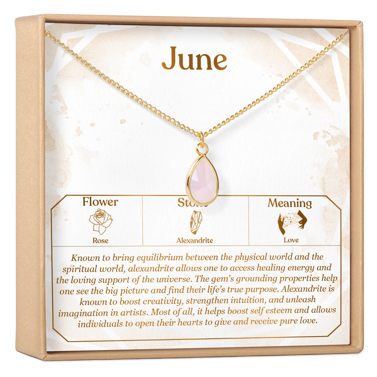 June Birthday Alexandrite Birthstone Necklace