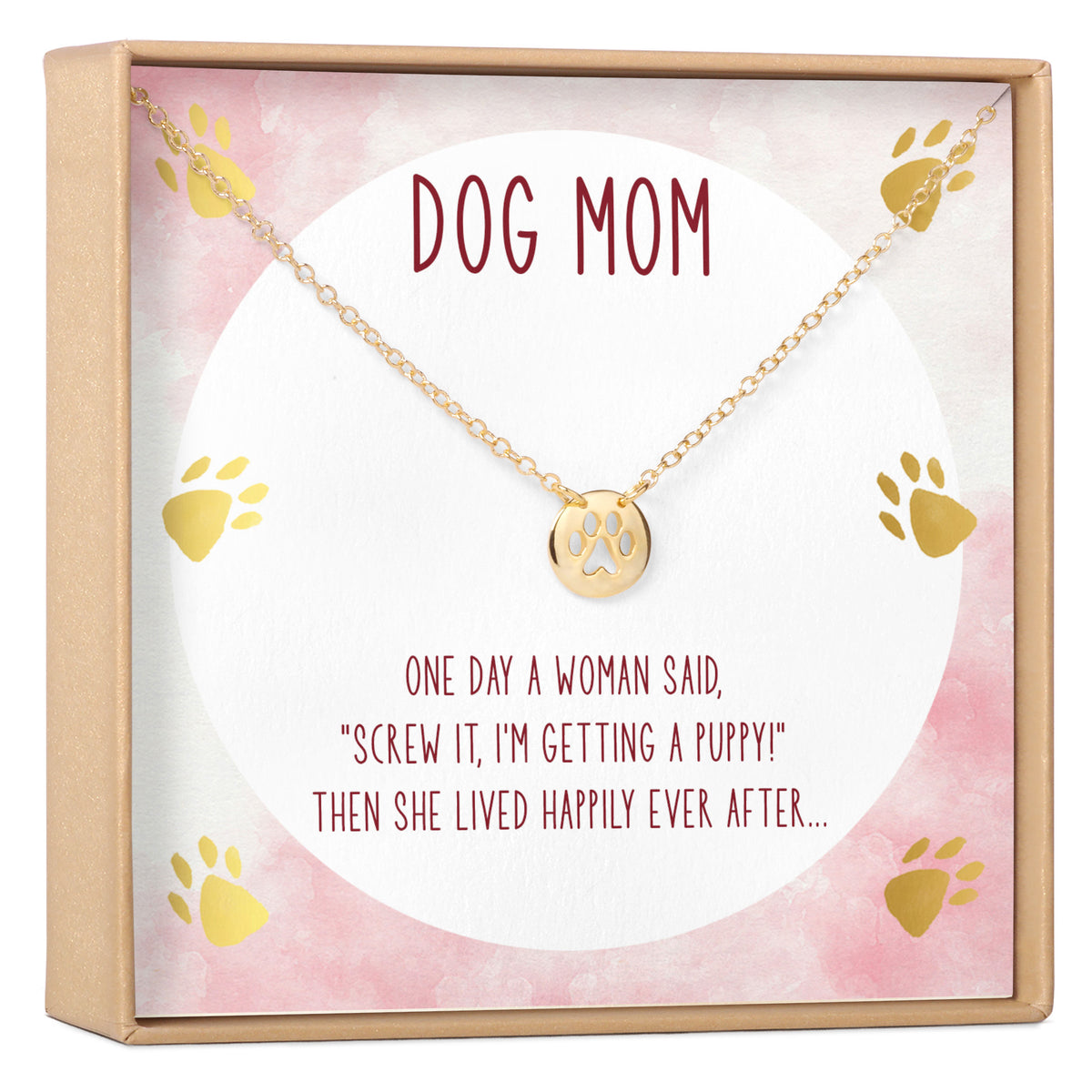 Dog Mom Pet Paw Pendant Necklace