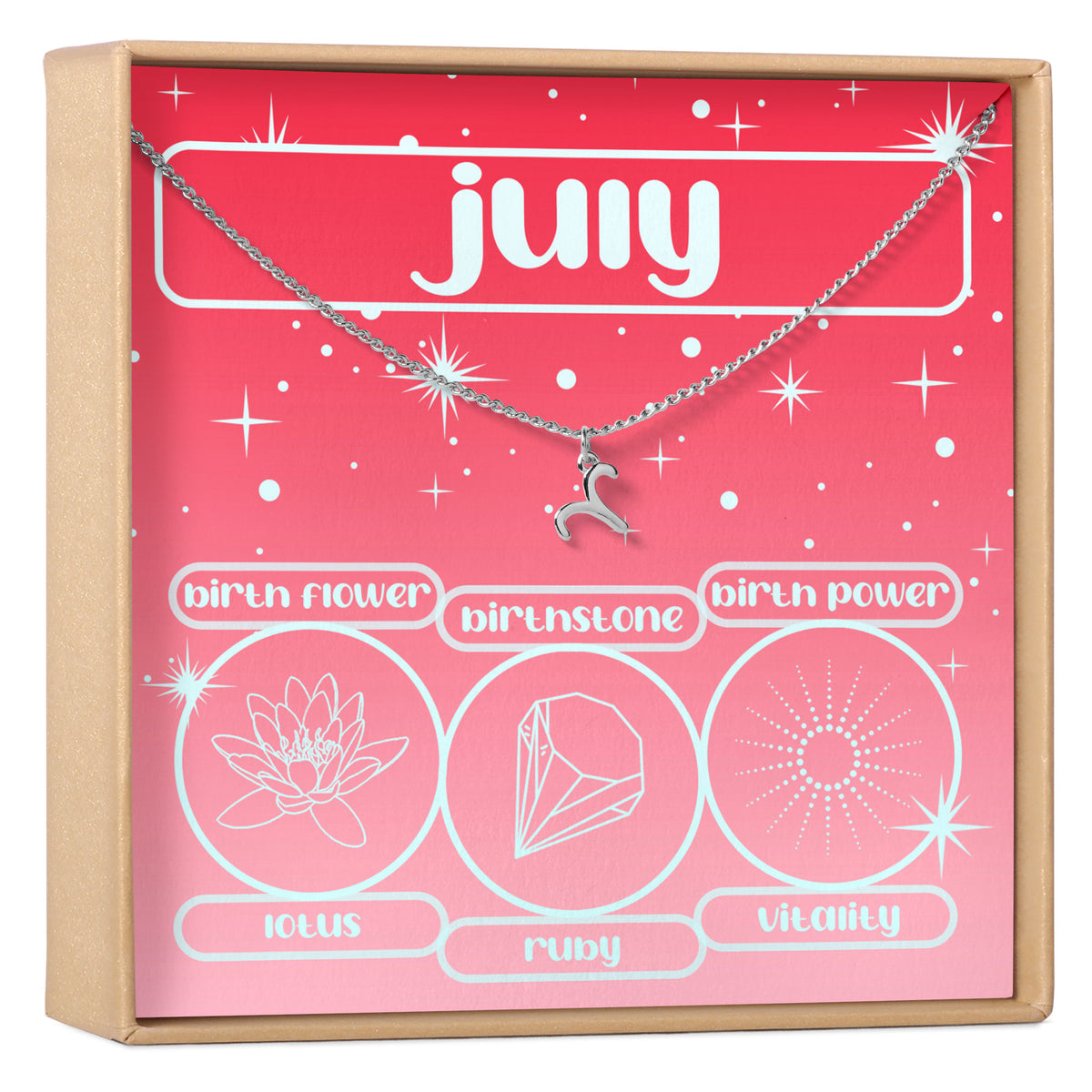 July Birthday Necklace, Multiple Styles Necklace