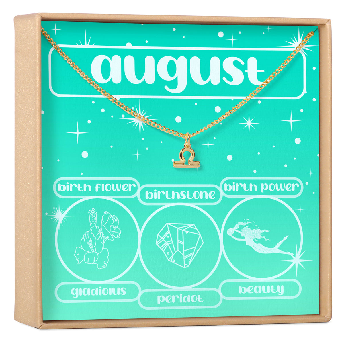 August Birthday Necklace, Multiple Styles Necklace