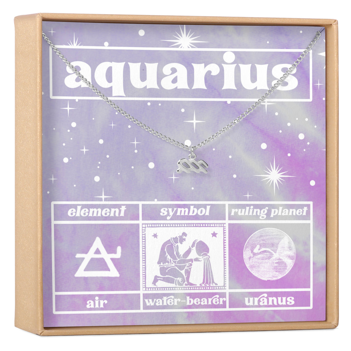 Celestial Aquarius Zodiac Necklace