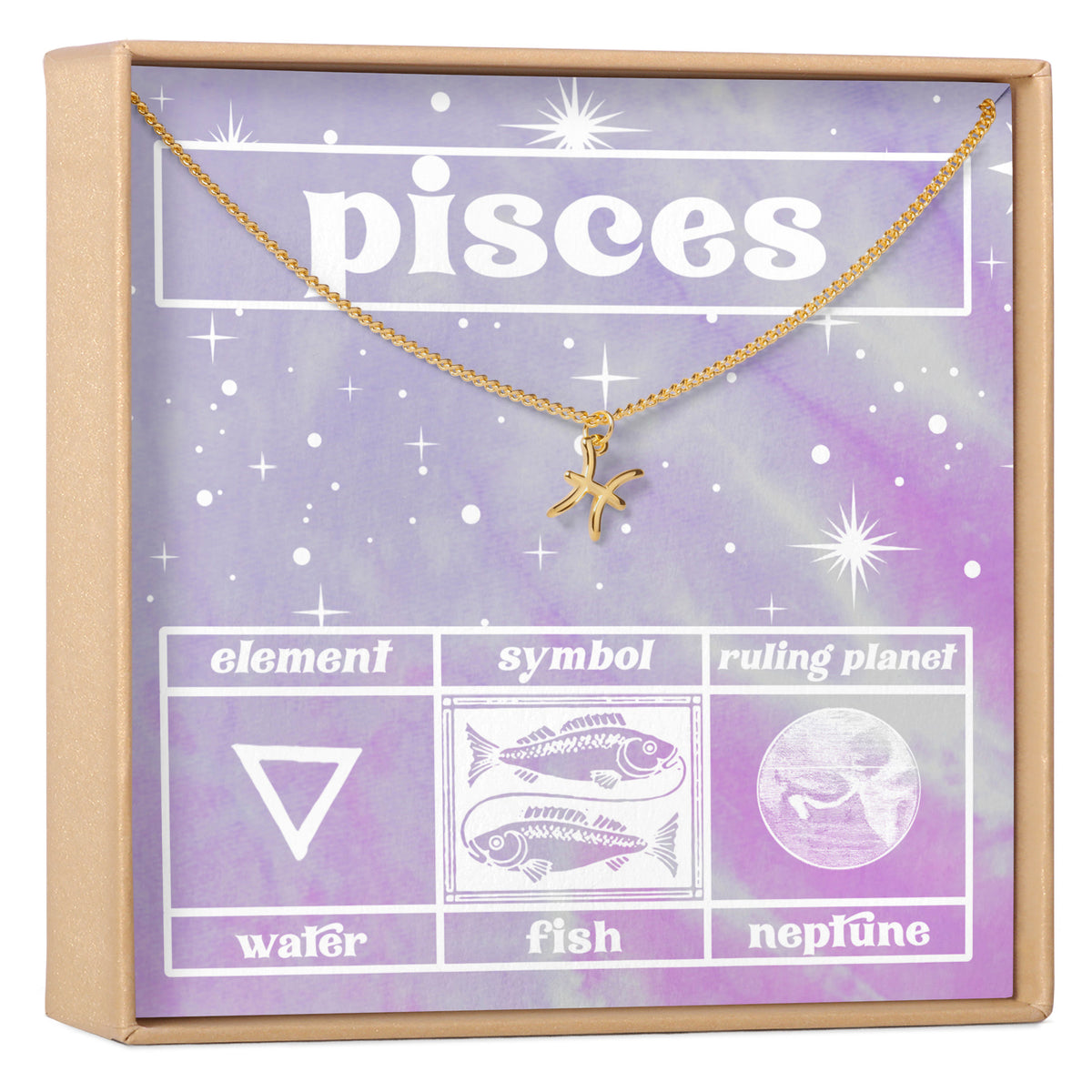 Celestial Pisces Zodiac Necklace