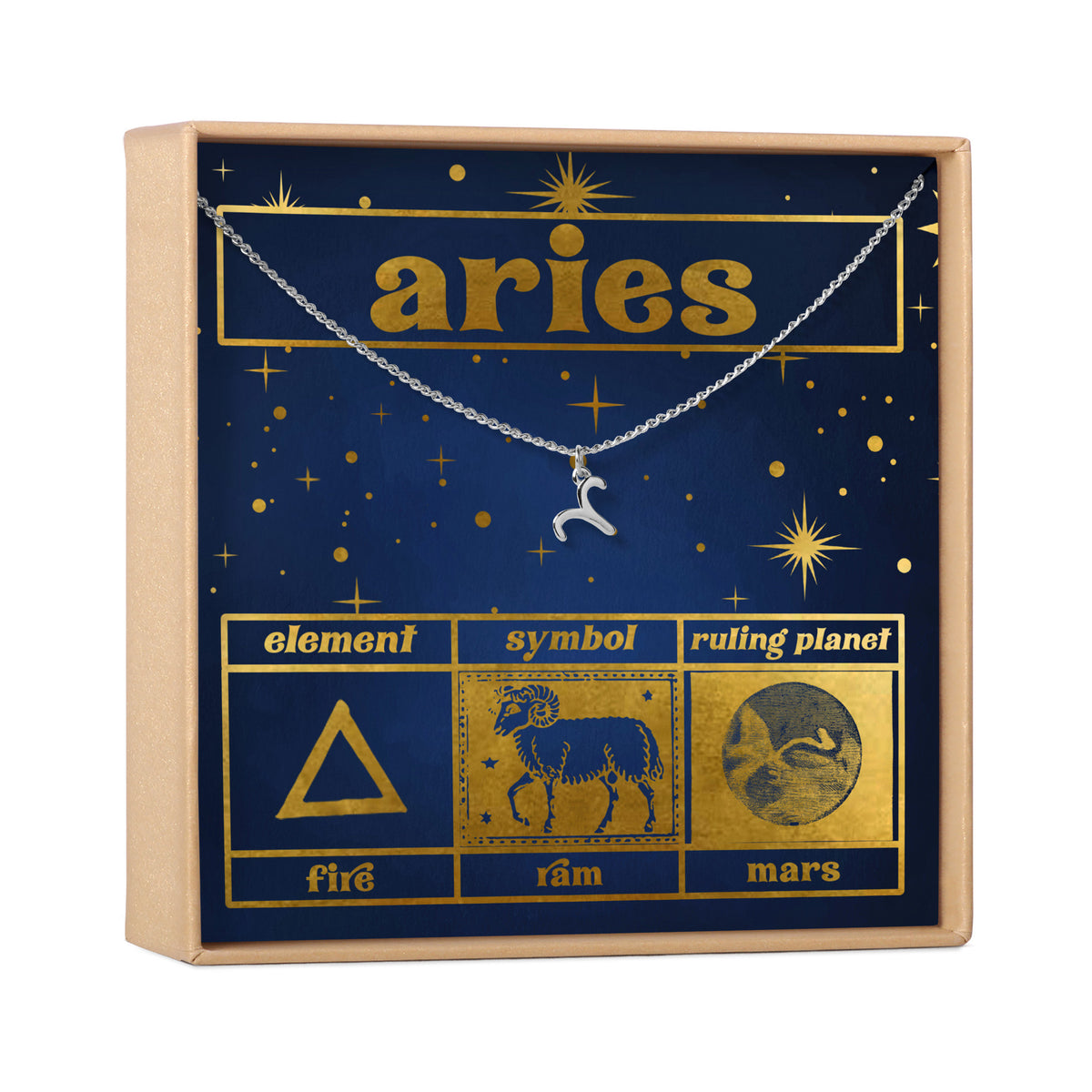 Starry Night Aries Zodiac Necklace