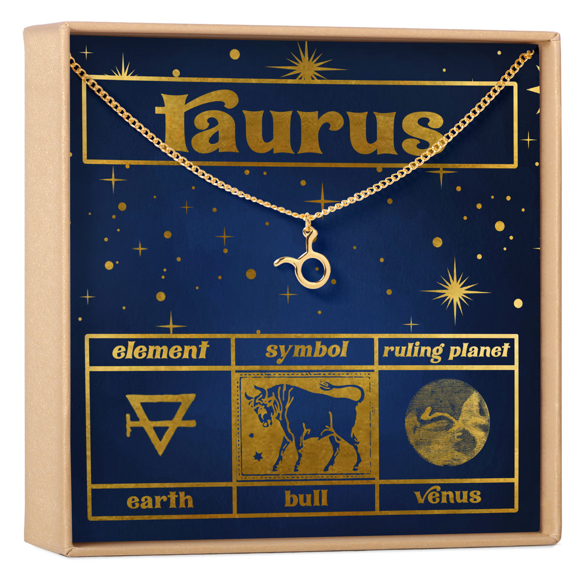 Starry Night Taurus Zodiac Necklace