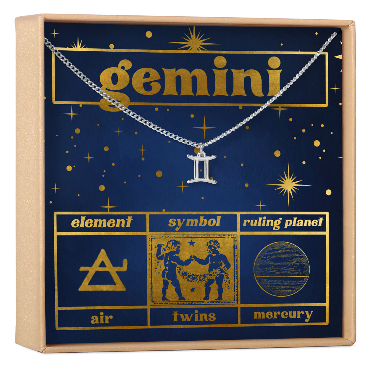 Starry Night Gemini Zodiac Necklace