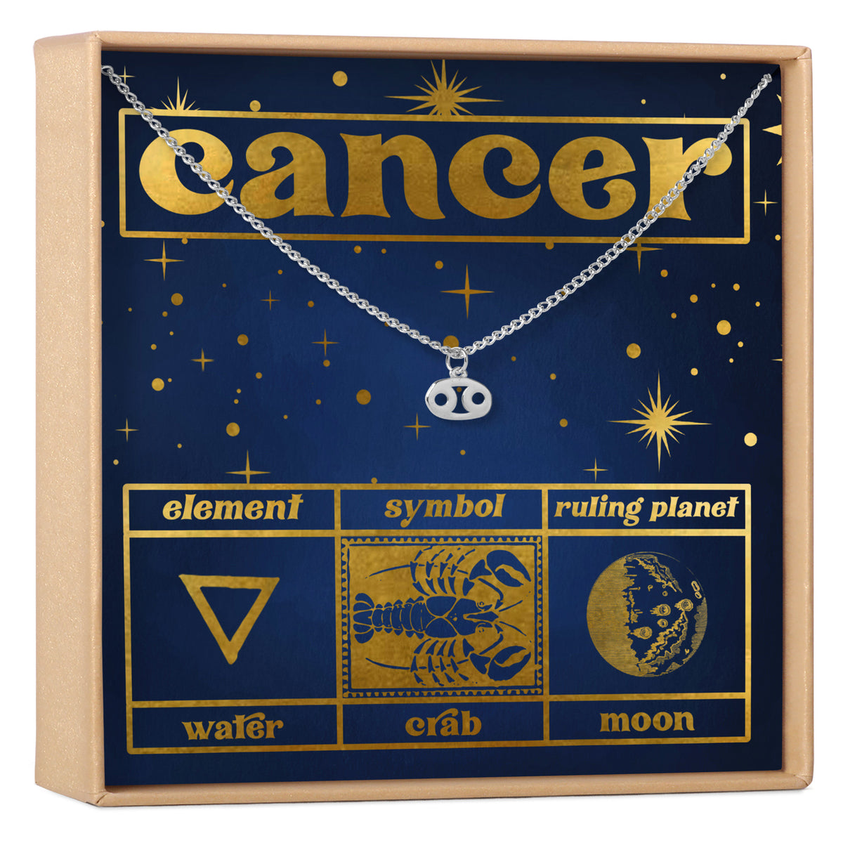 Starry Night Cancer Zodiac Necklace