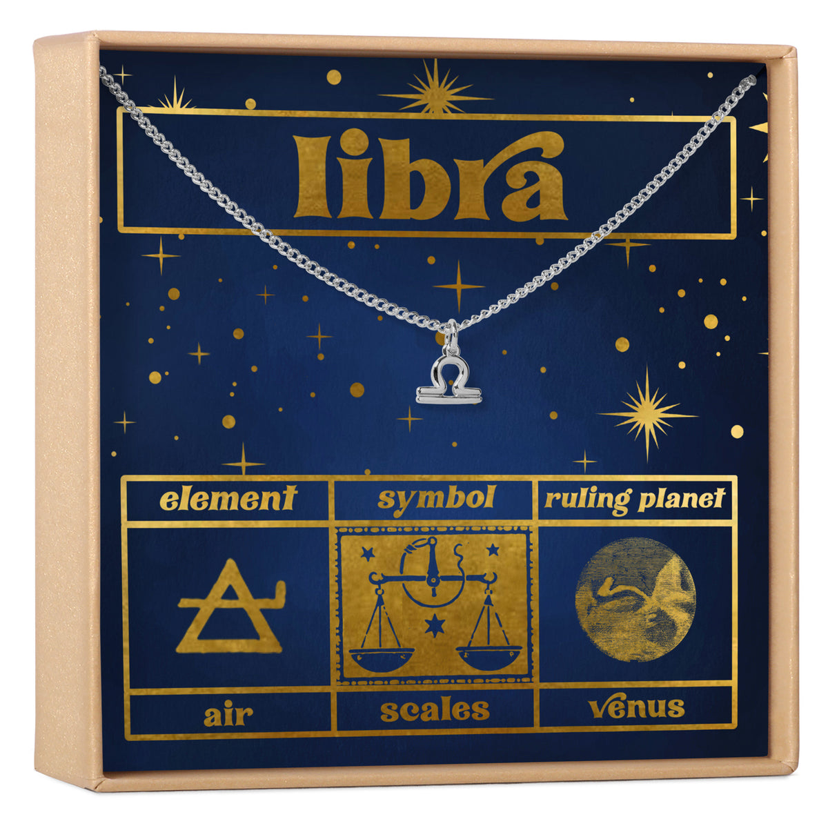 Starry Night Libra Zodiac Necklace