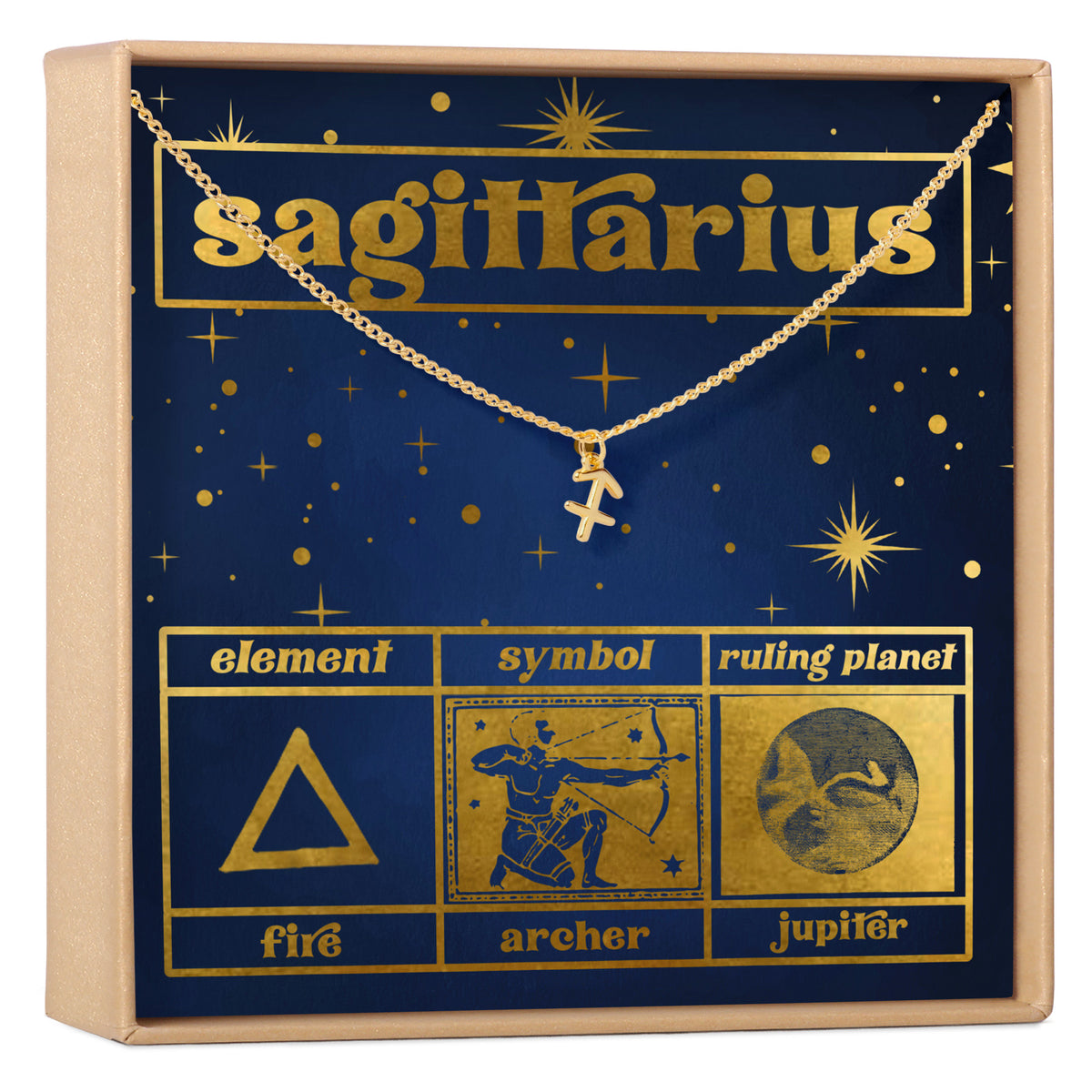 Starry Night Sagittarius Zodiac Necklace