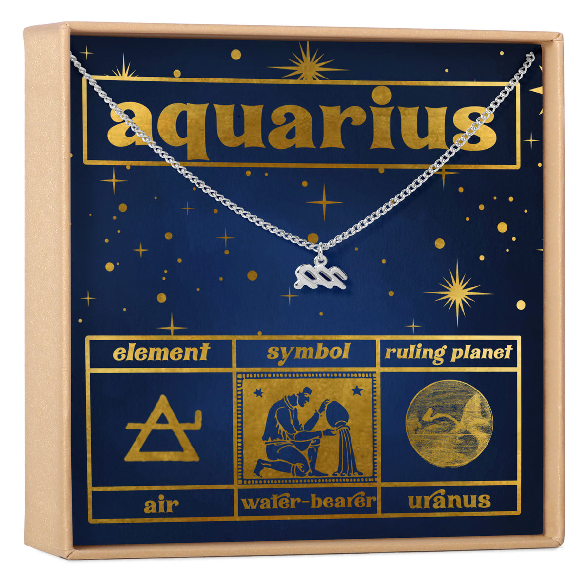 Starry Night Aquarius Zodiac Necklace