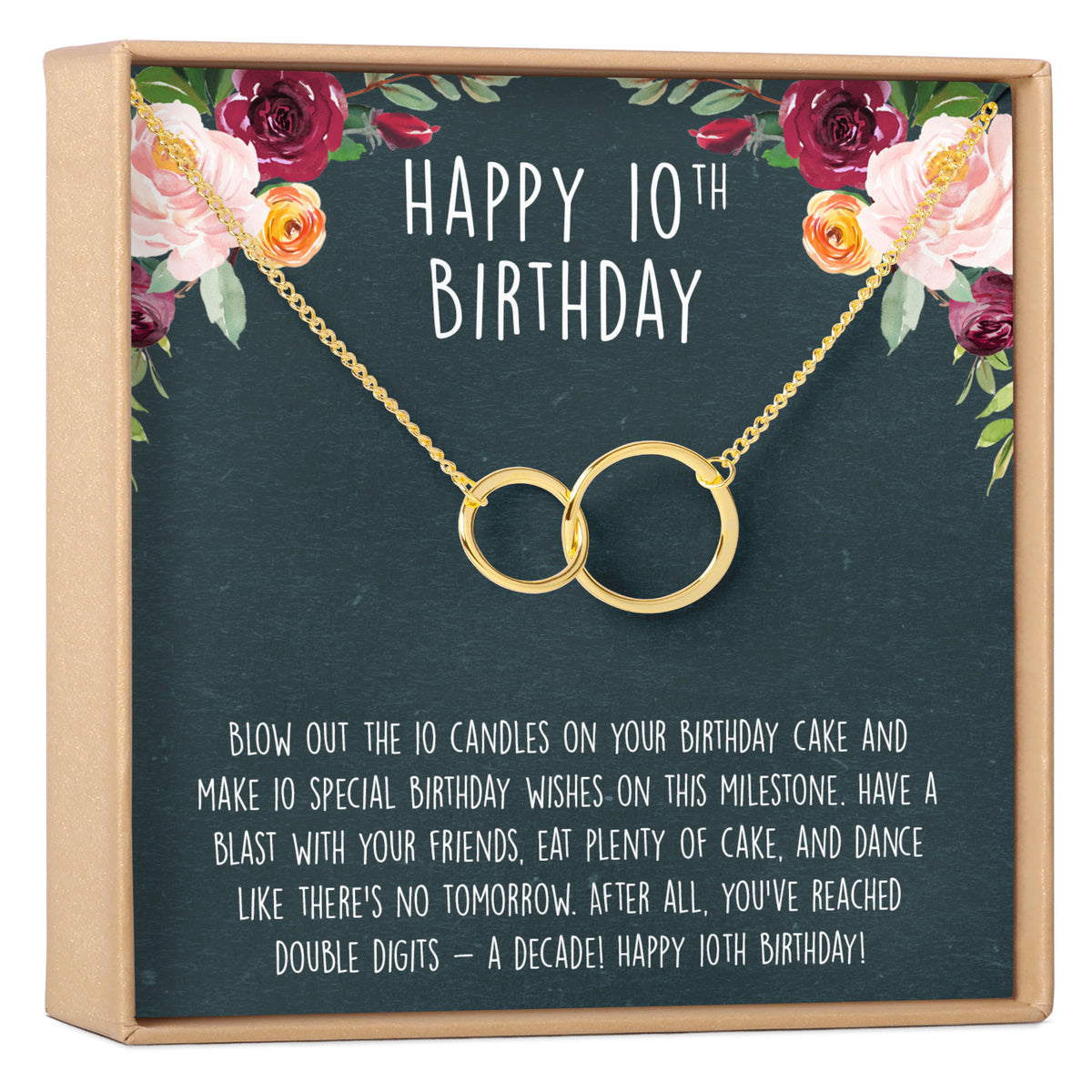 10th Birthday Gift Necklace, Multiple Styles