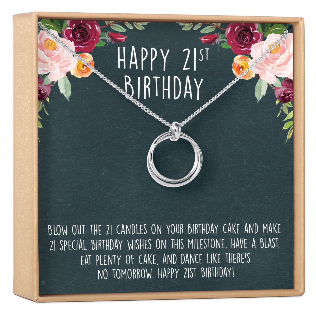 21st Birthday Necklace, Multiple Styles