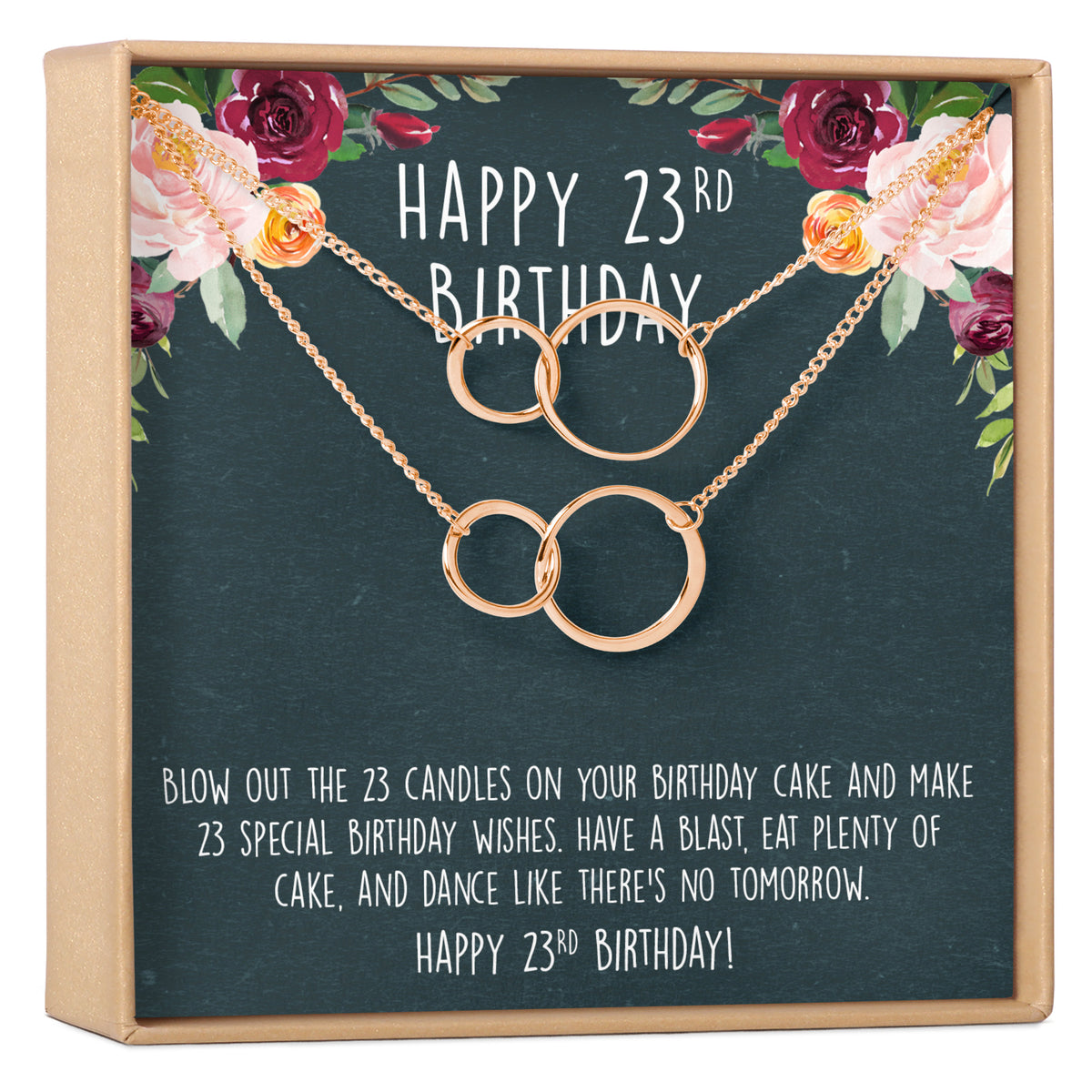 23rd Birthday Necklace, Multiple Styles