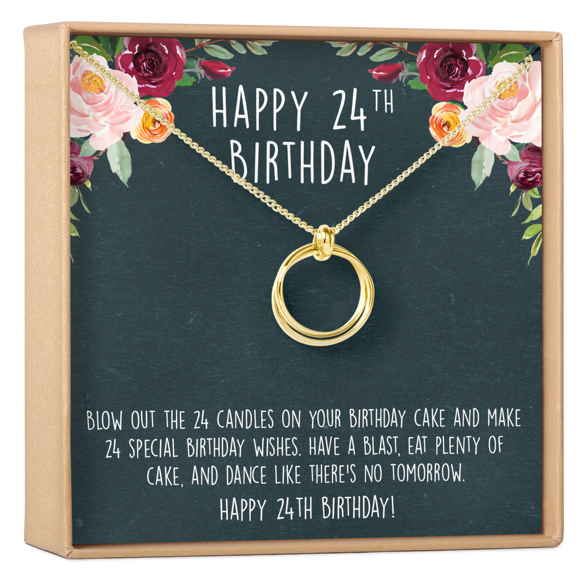 24th Birthday Necklace, Multiple Styles