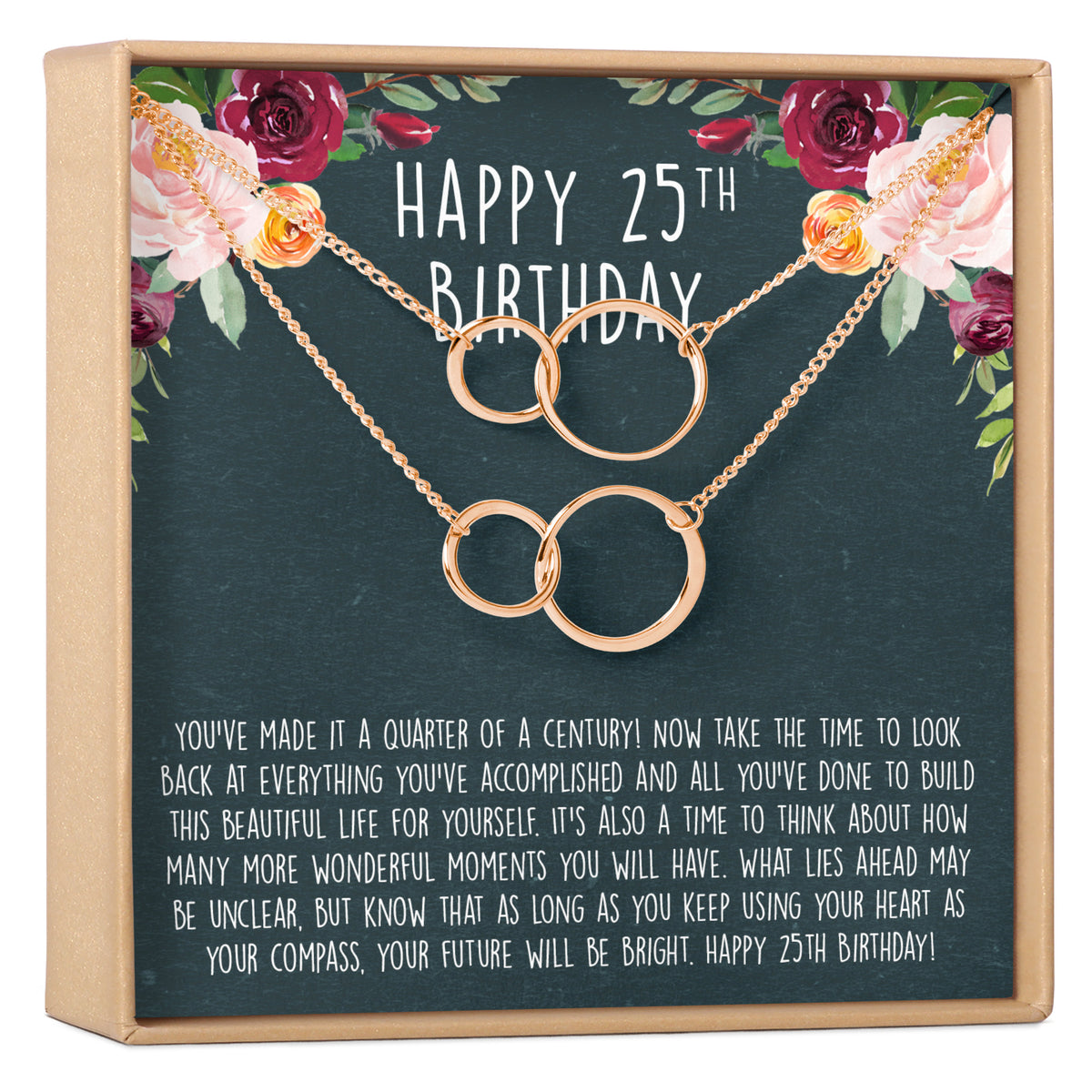 25th Birthday Necklace, Multiple Styles