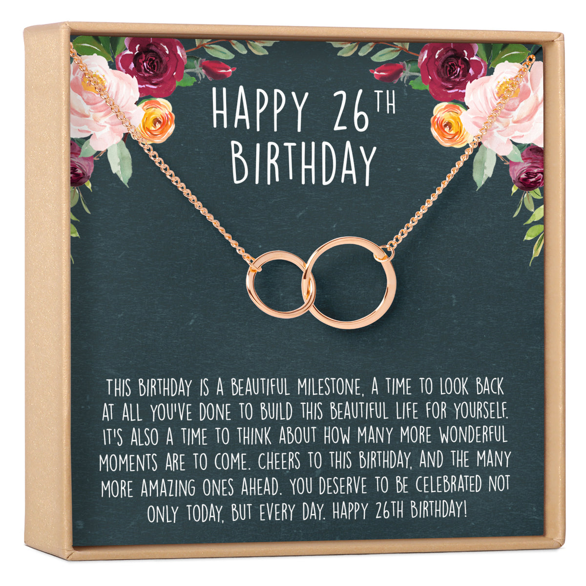 26th Birthday Necklace, Multiple Styles