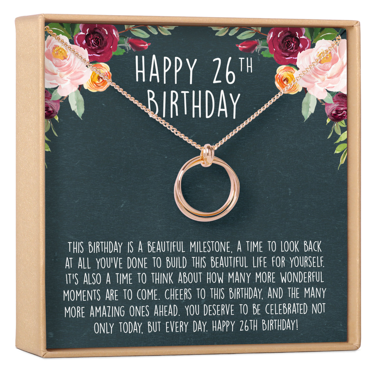 26th Birthday Necklace, Multiple Styles