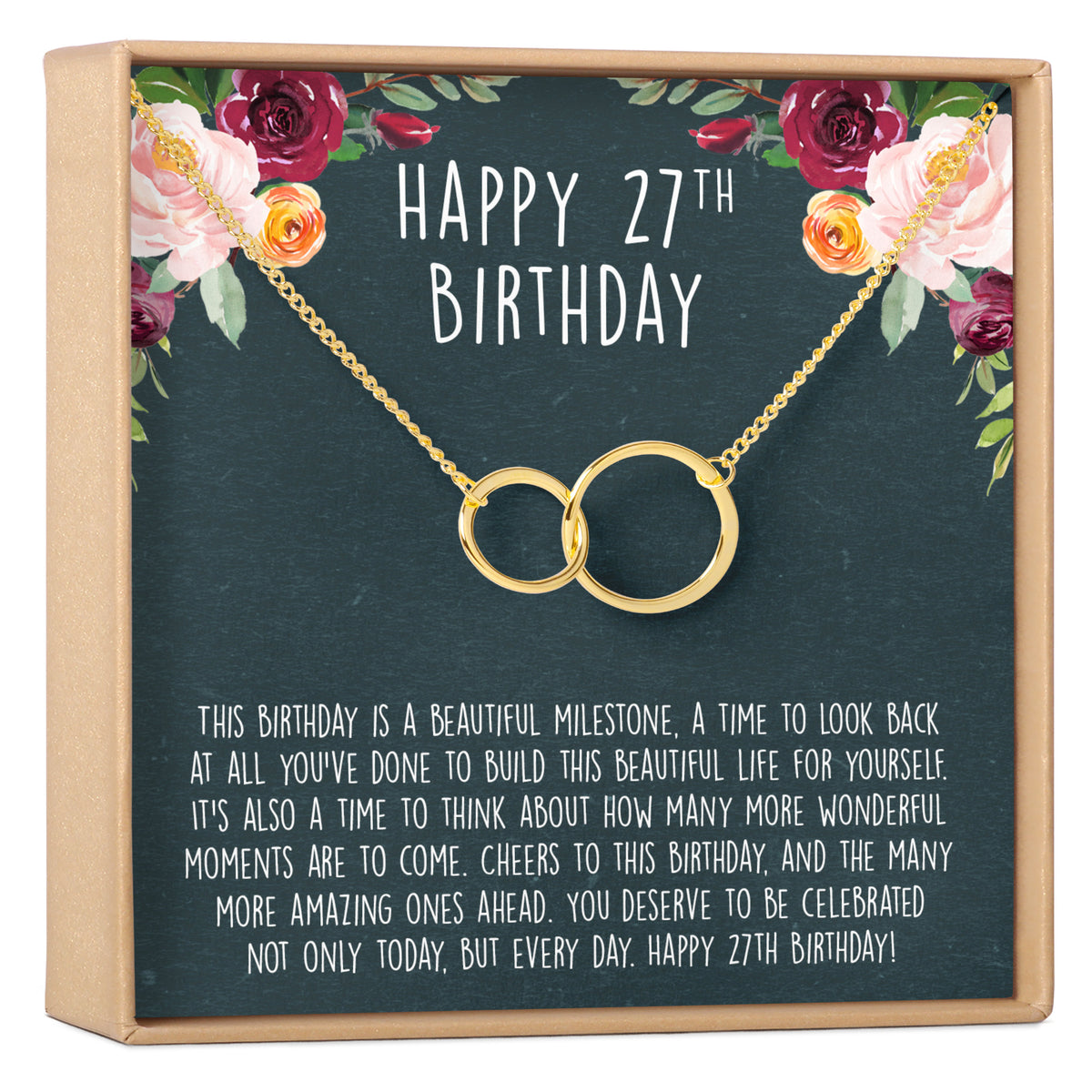 27th Birthday Necklace, Multiple Styles