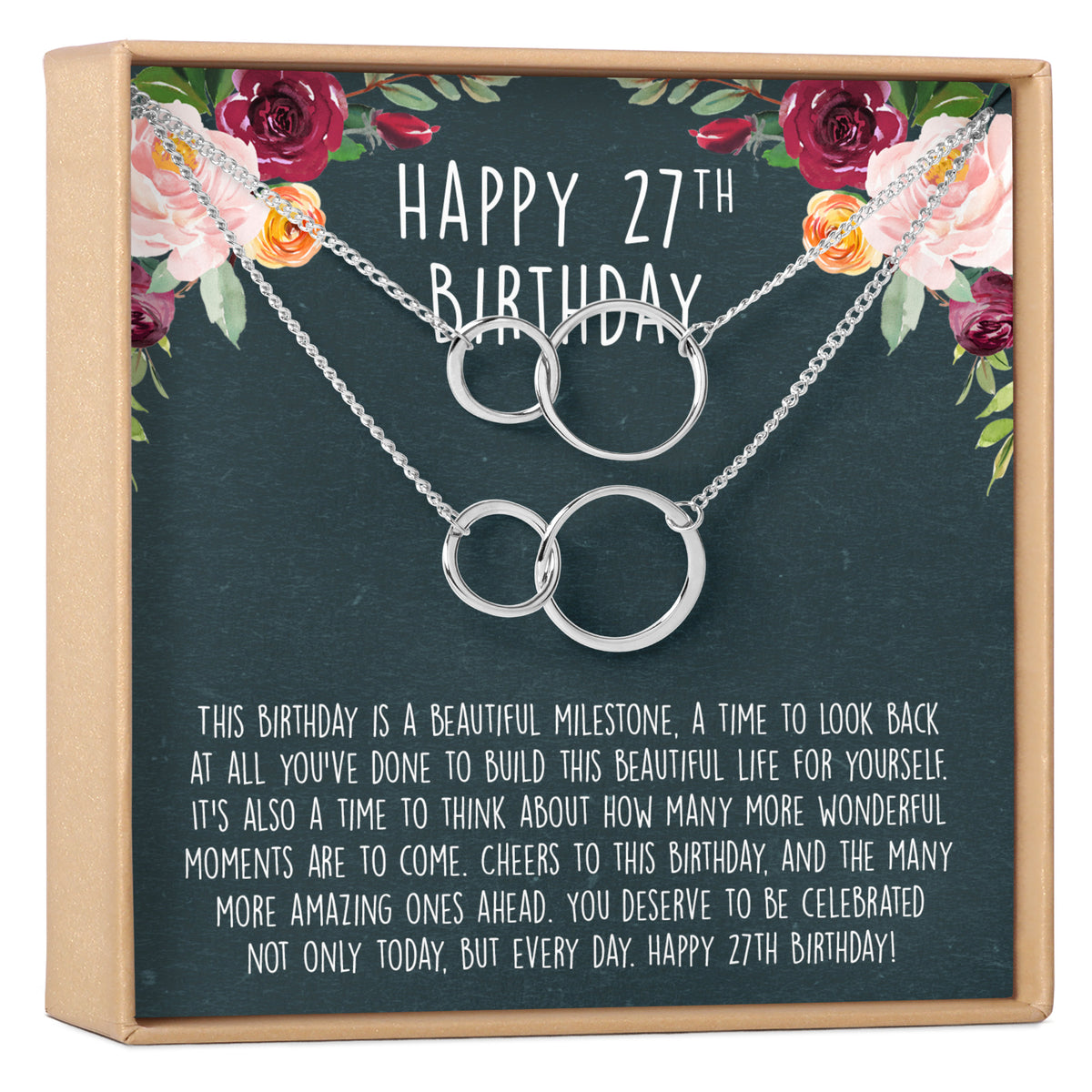 27th Birthday Necklace, Multiple Styles