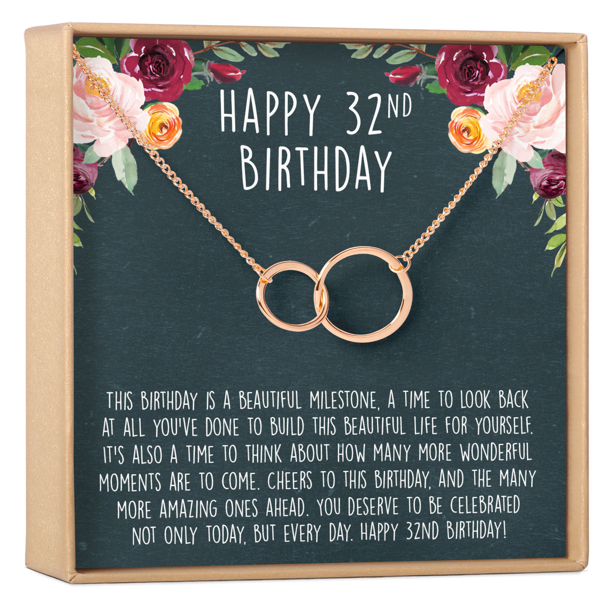 32nd Birthday Necklace, Multiple Styles