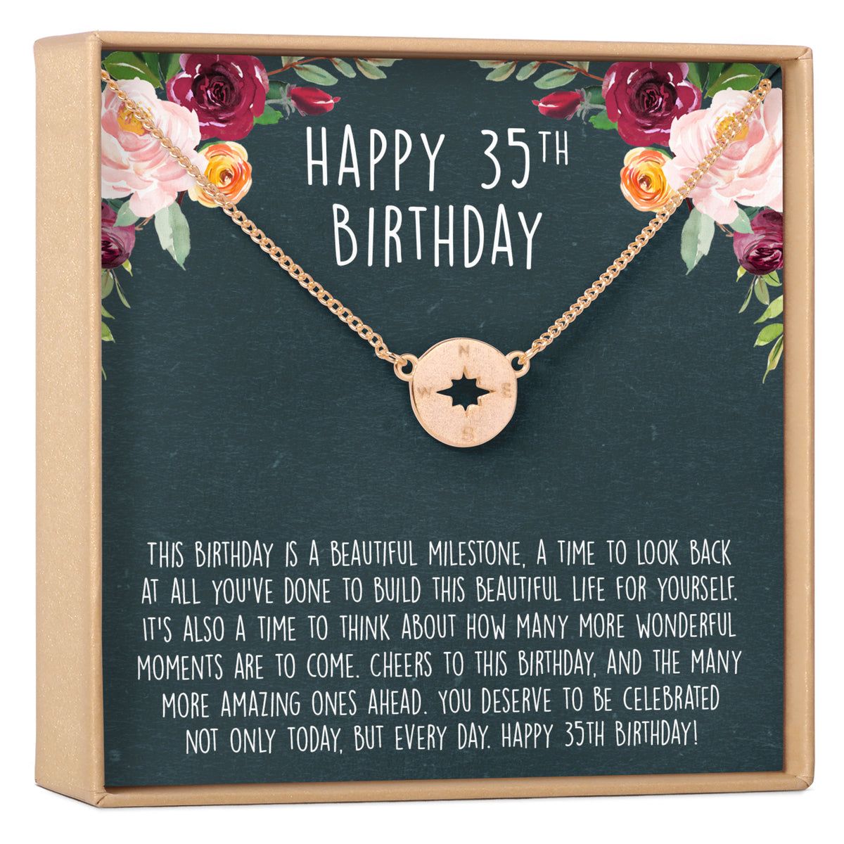 35th Birthday Necklace, Multiple Styles