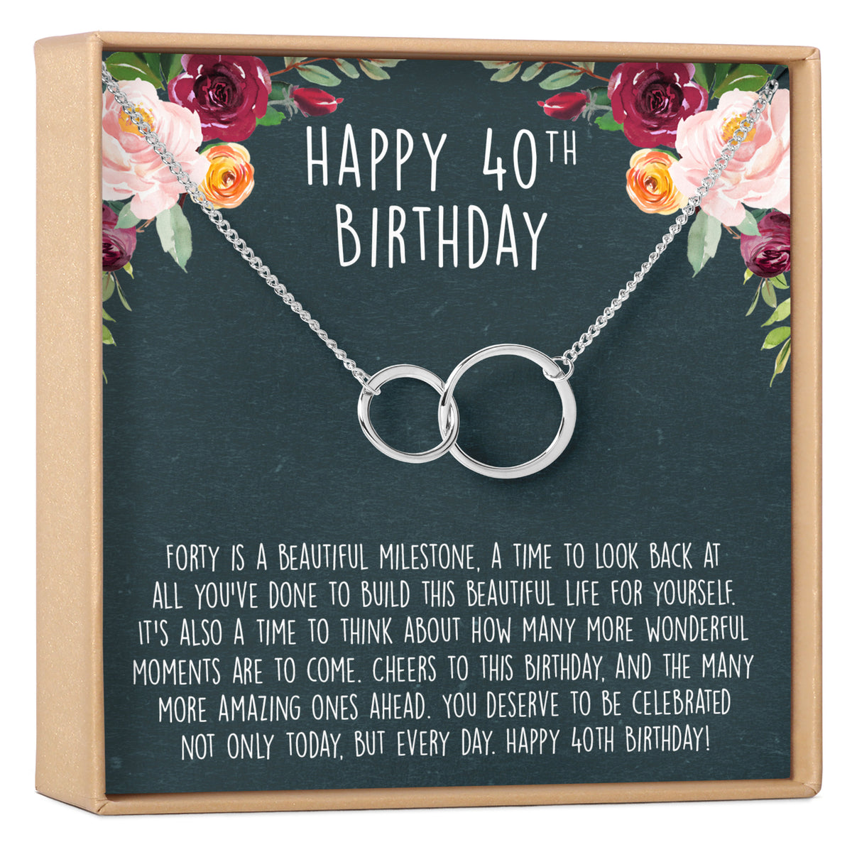 40th Birthday Necklace, Multiple Styles