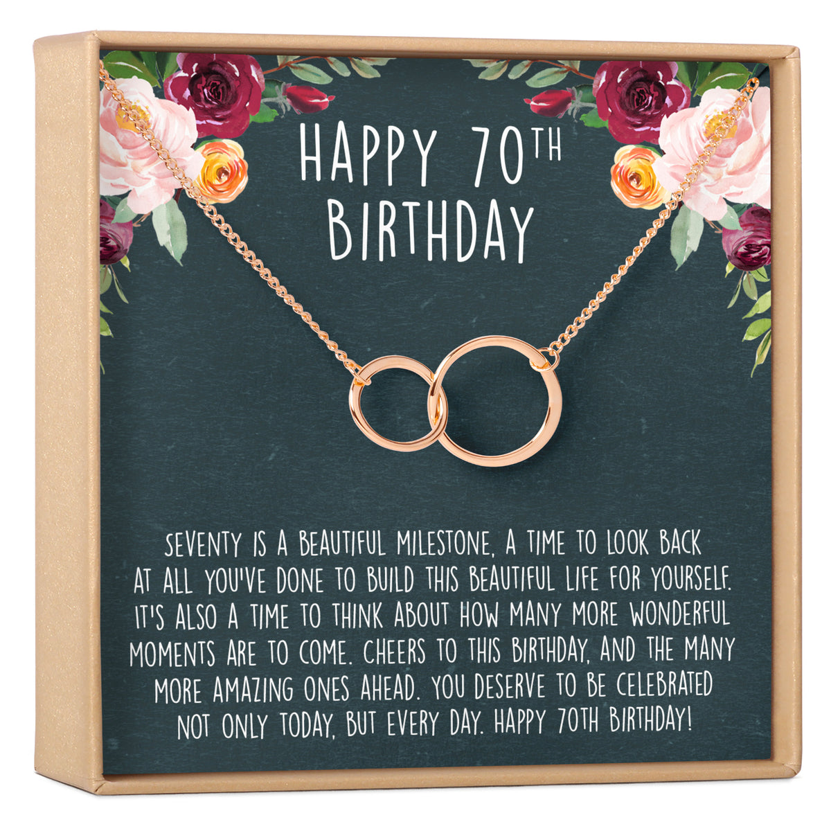 70th Birthday Necklace, Multiple Styles