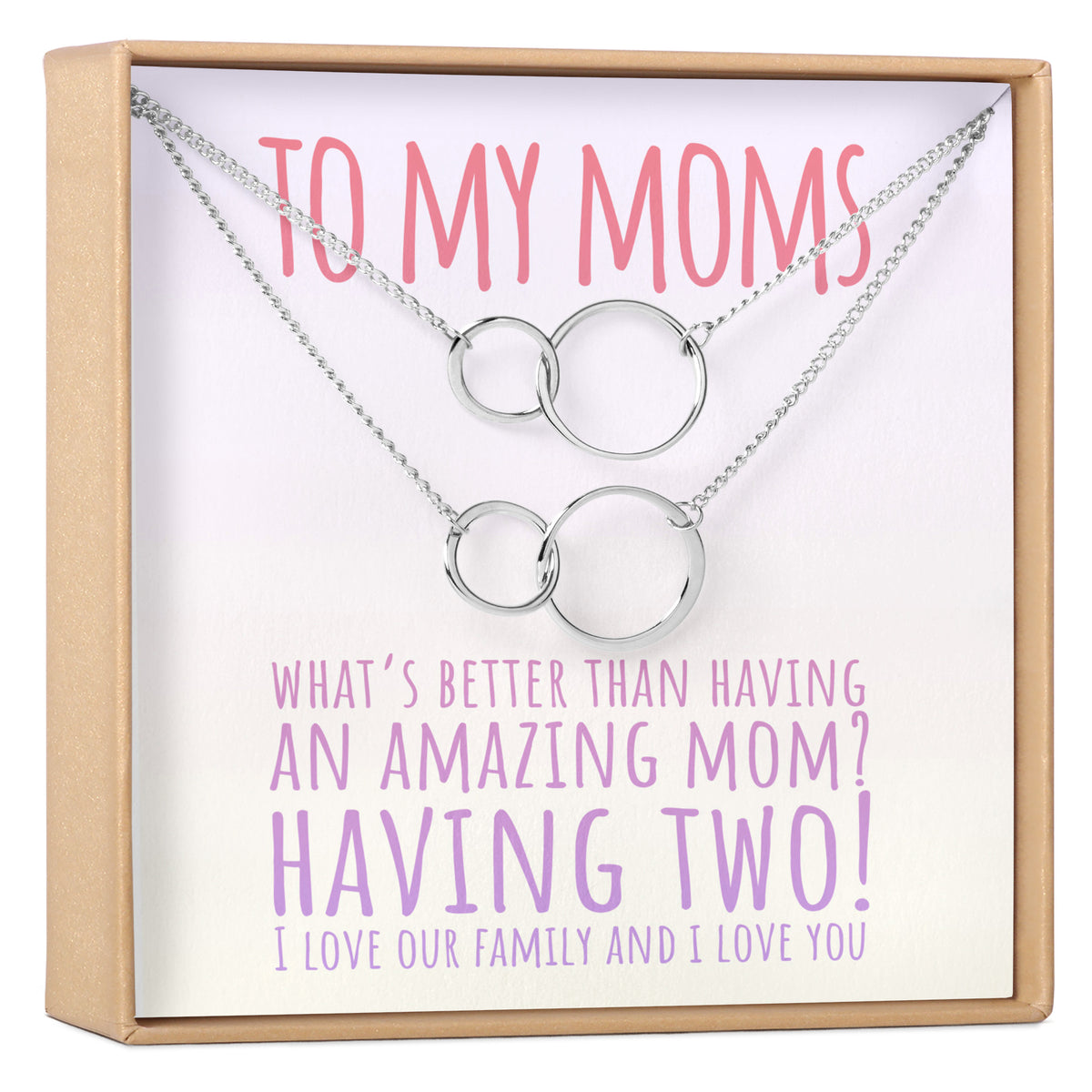 Mom  Double Circles Necklace Set