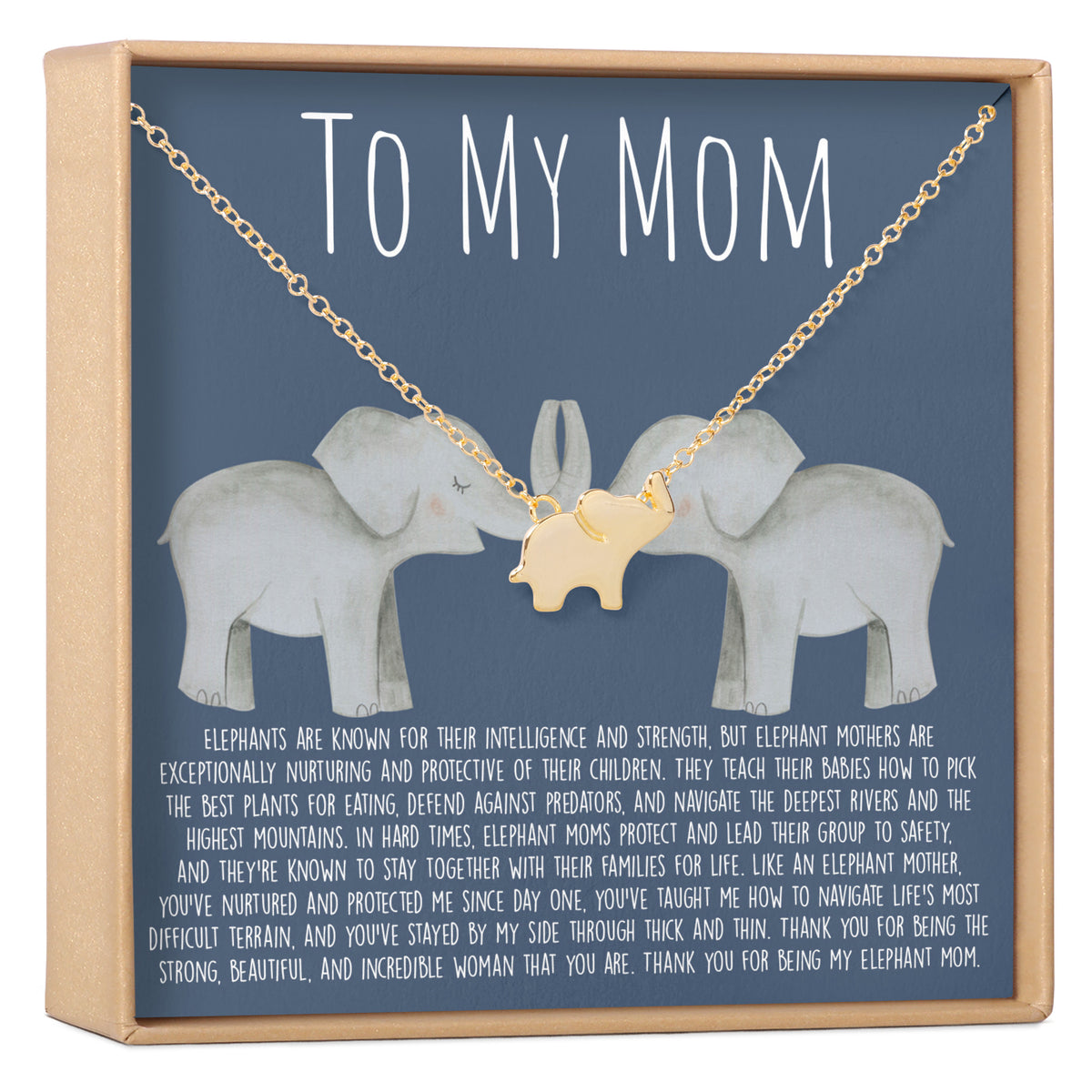 Mom Elephant Pendant Necklace