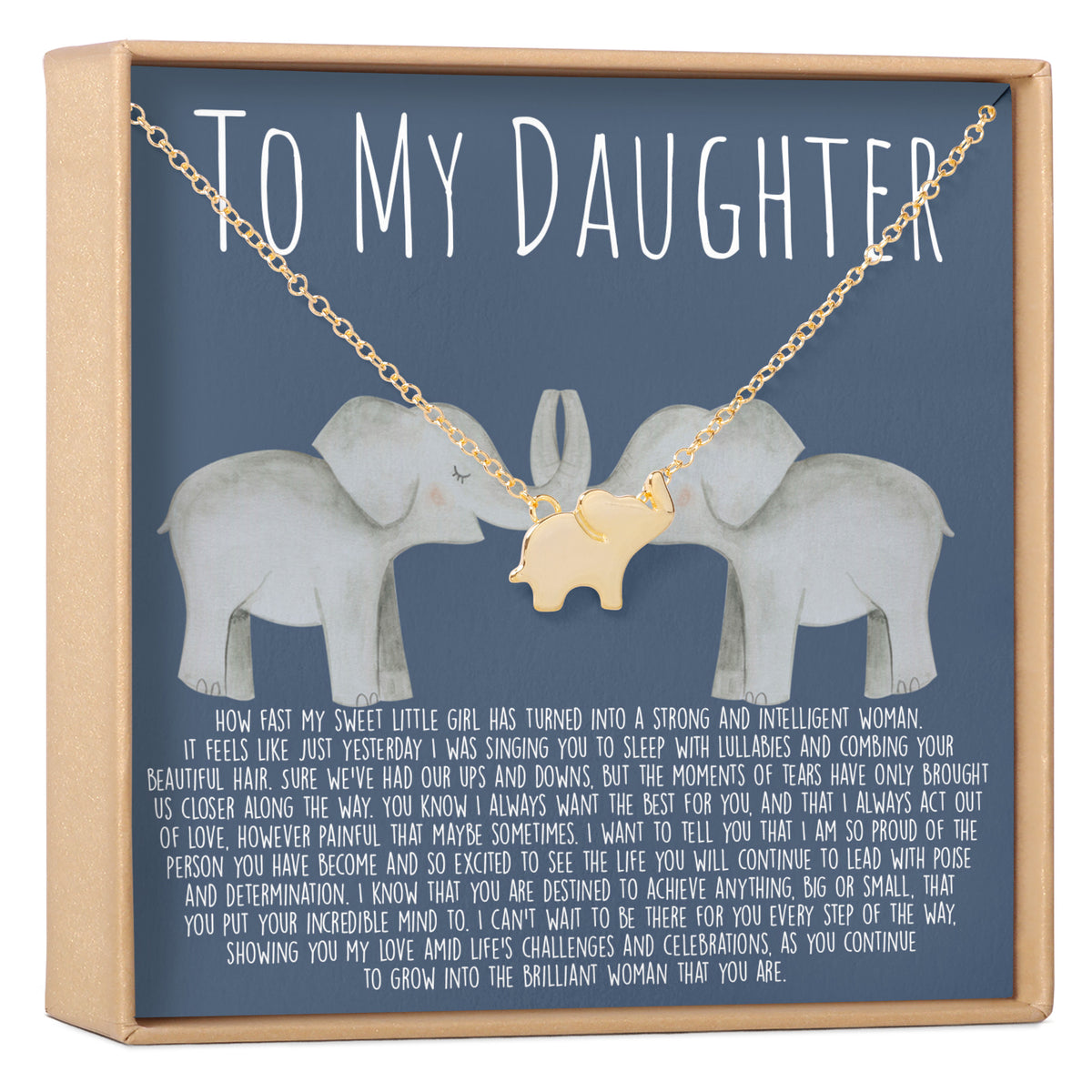 Daughter Elephant Pendant Necklace