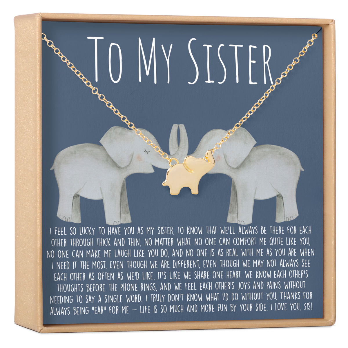 Sisters Elephant Pendant Necklace