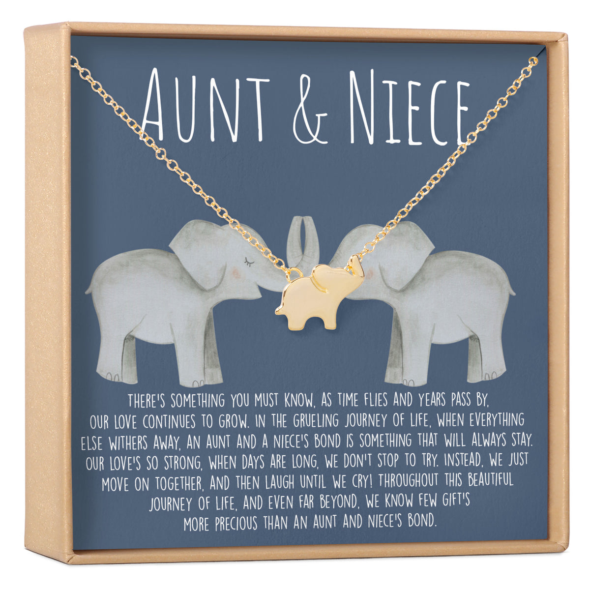 Aunt-Niece Elephant Pendant Necklace