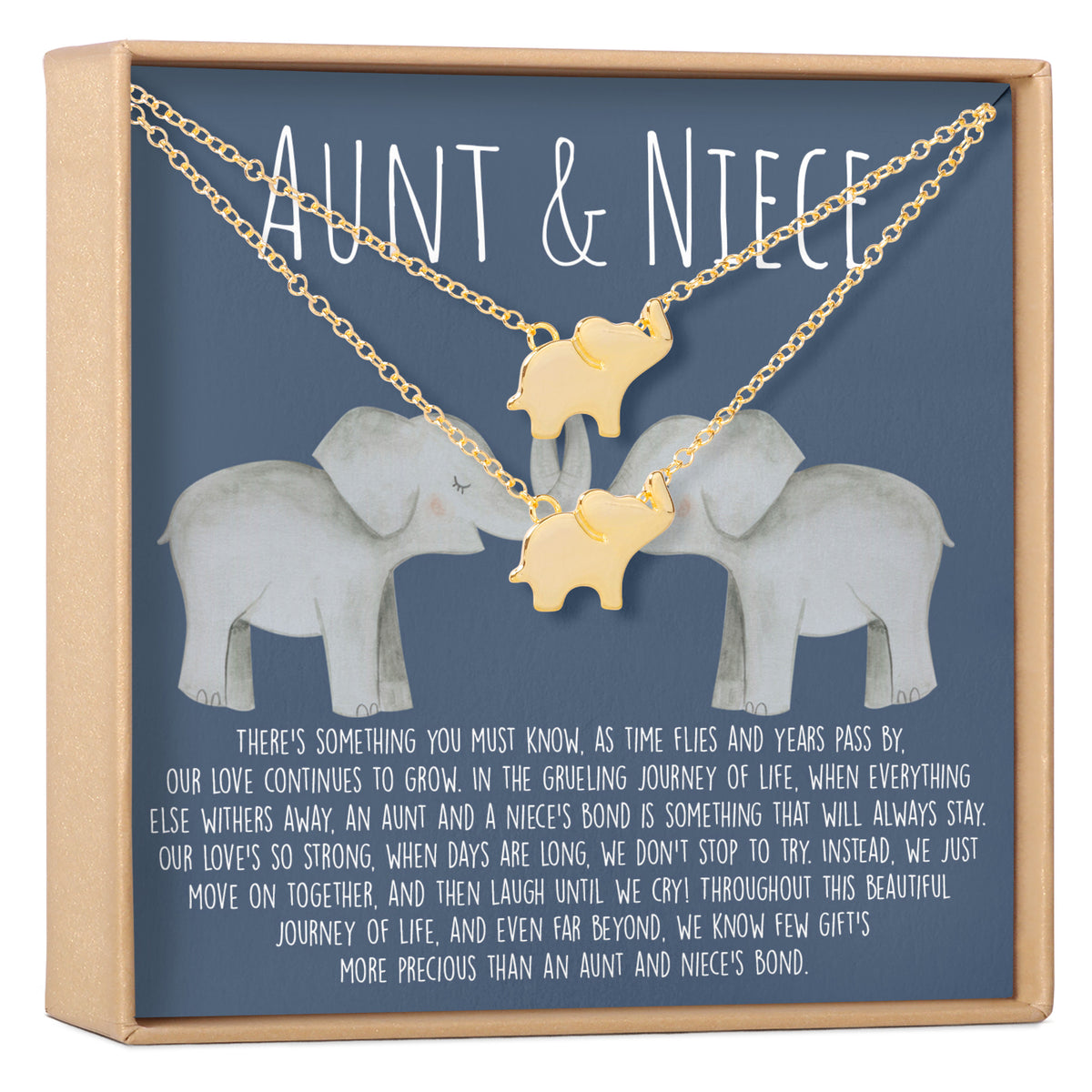 Aunt-Niece Elephant Necklace Set