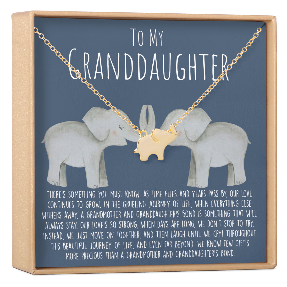 Granddaughter Elephant Pendant Necklace