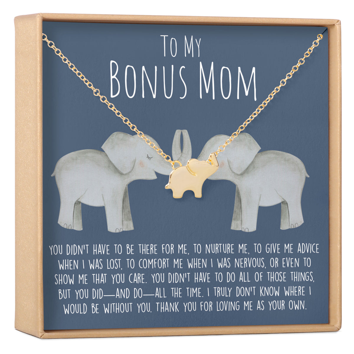 Bonus Mom Elephant Pendant Necklace