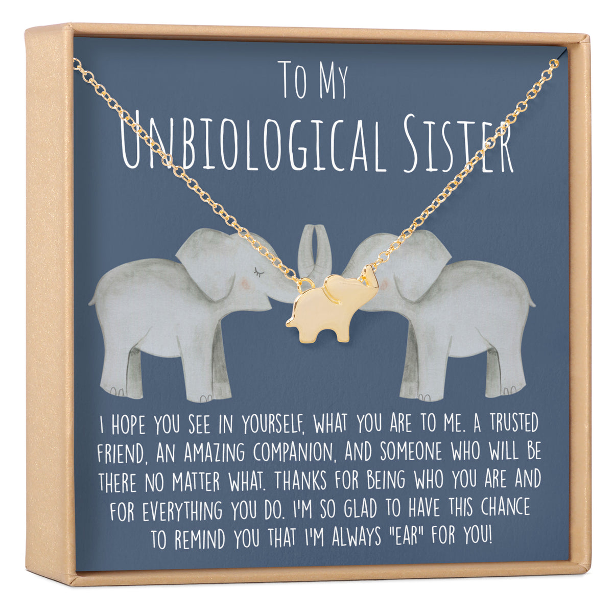 Unbiological Sisters Elephant Pendant Necklace