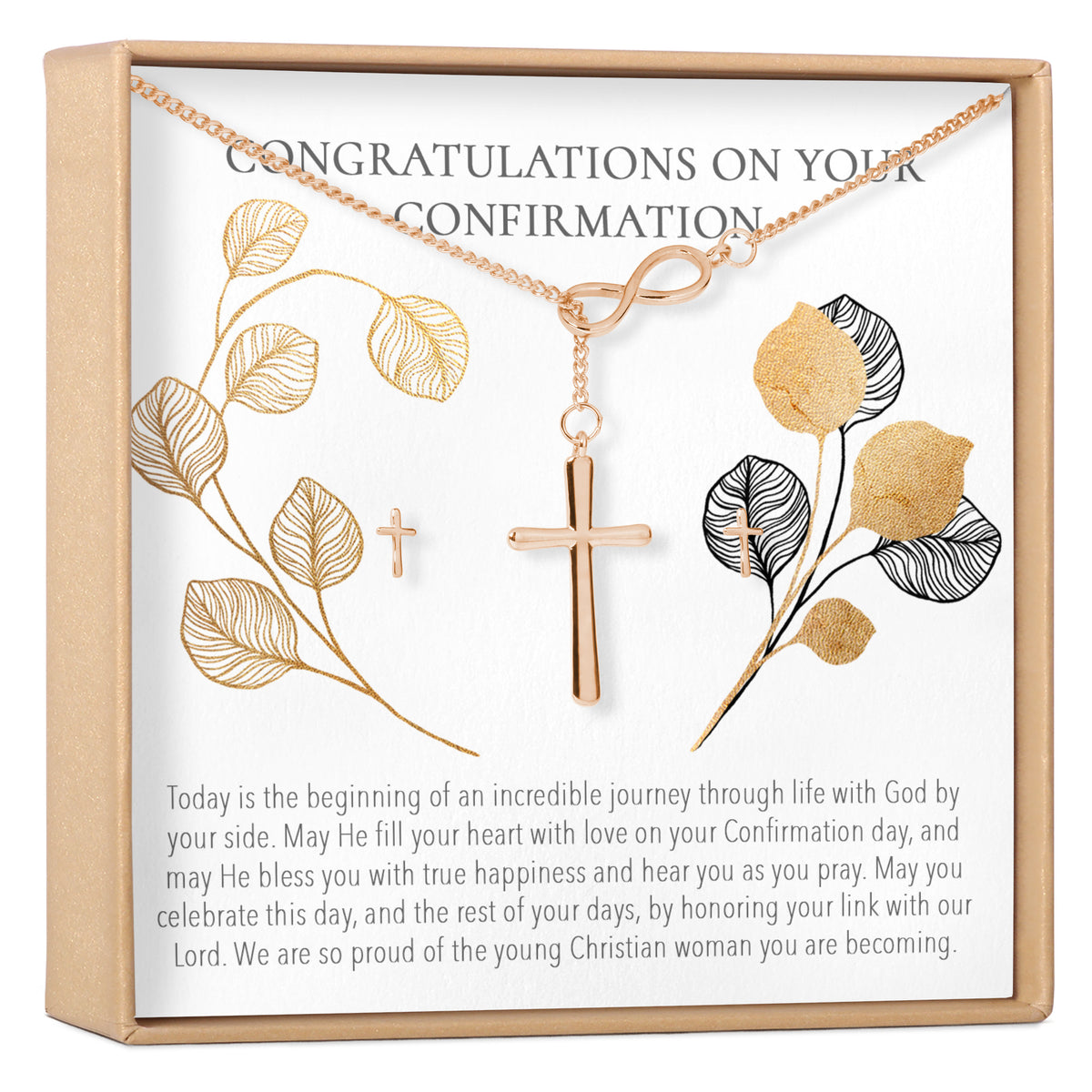 Confirmation Cross earring and Necklace Set Jewelry Set