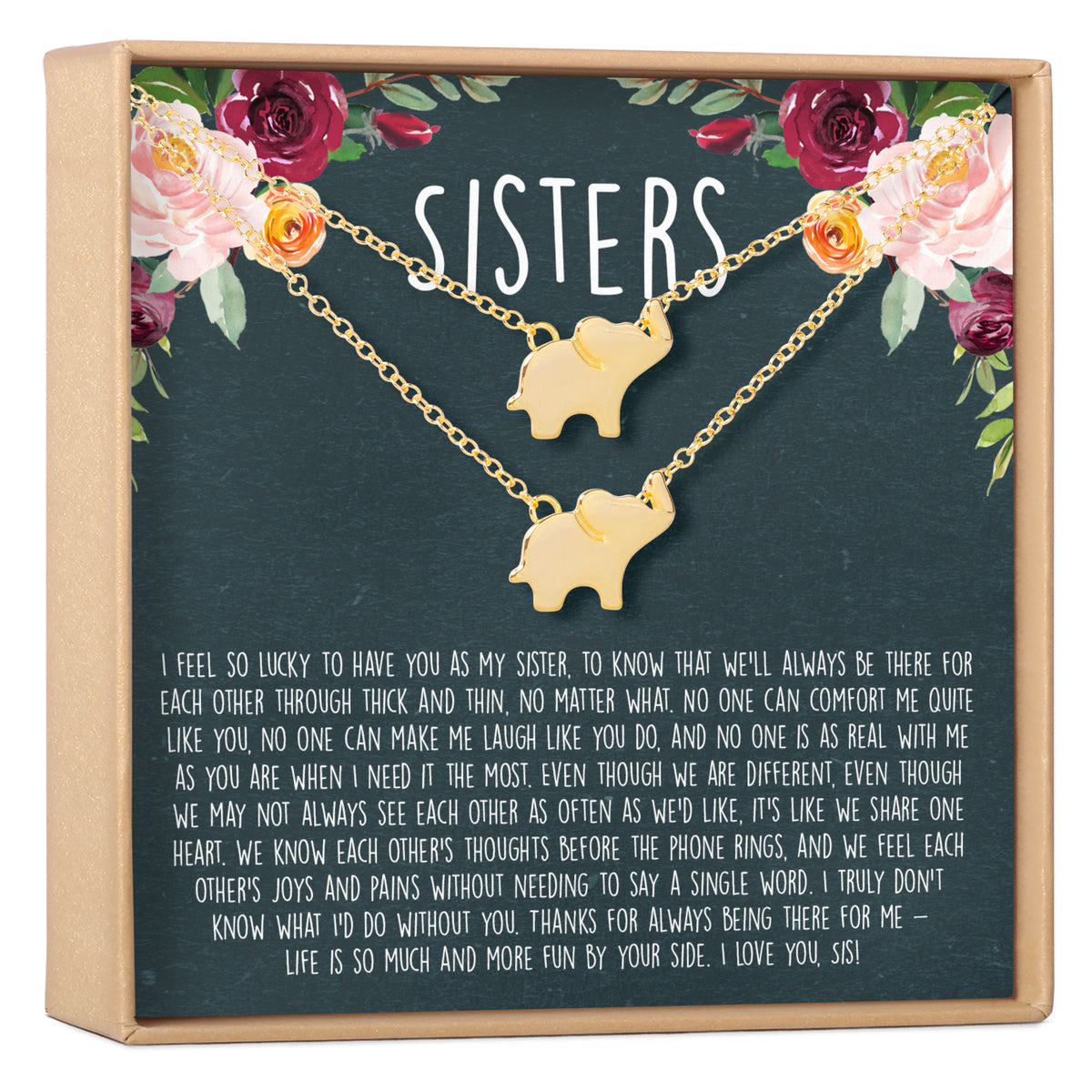 Sisters Elephant Necklace Set