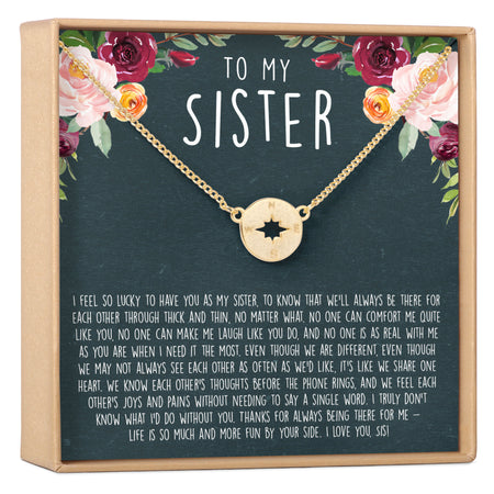 Sister Necklace, To My Sister Message Card €“ Alluring Beauty Necklace –  Rakva