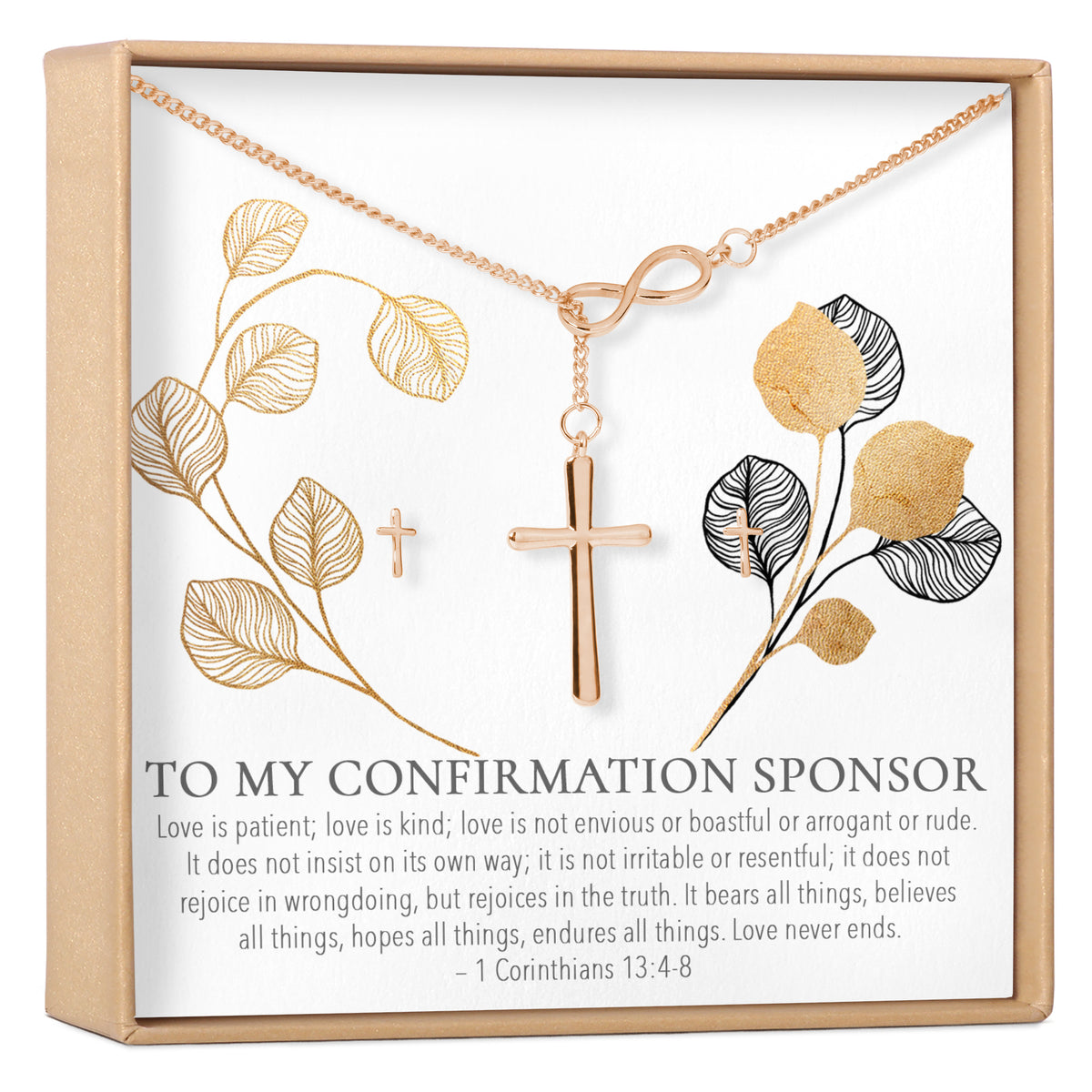 Confirmation Sponsor Cross earring and Necklace Set Jewelry Set