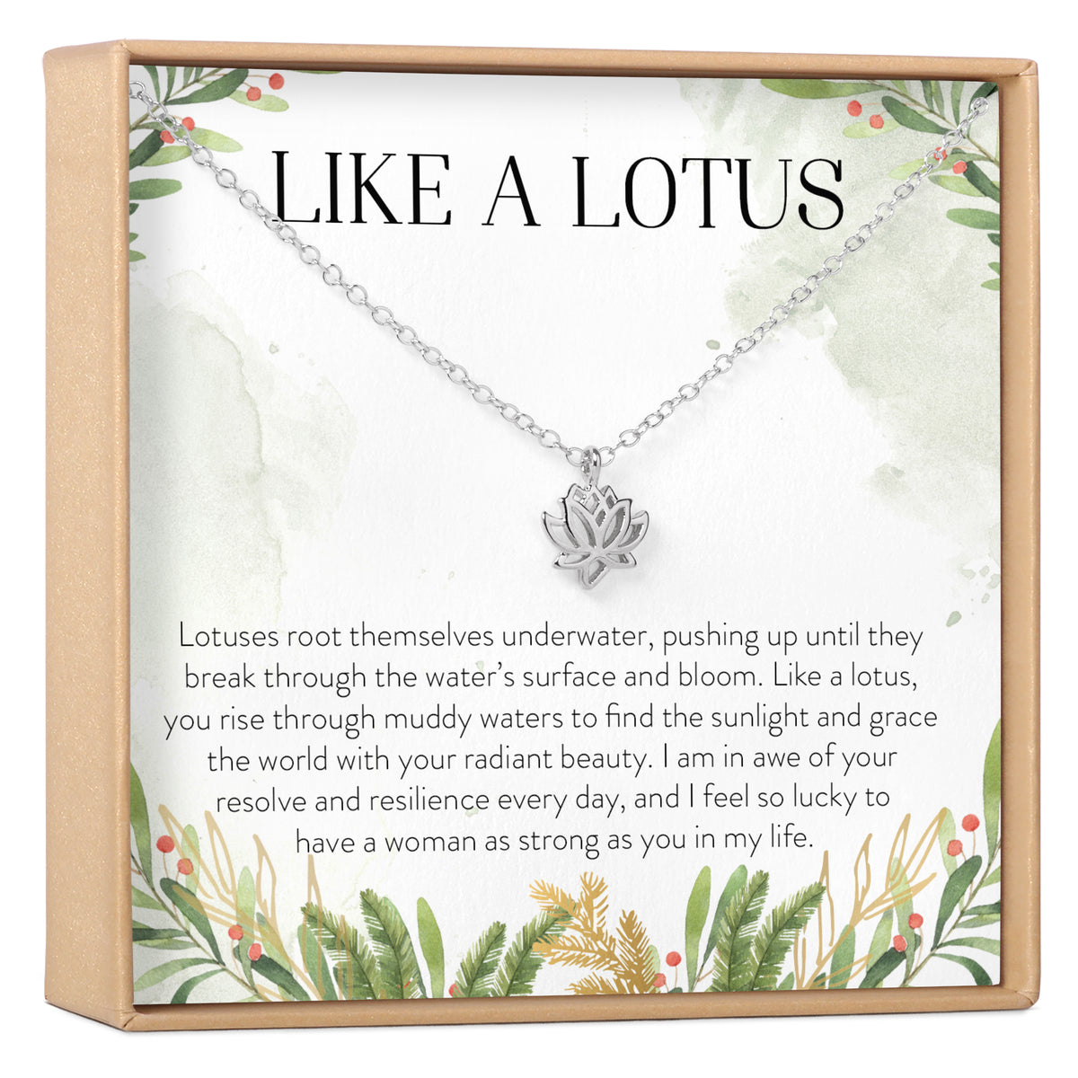 Gifts for Women with Cancer Lotus Necklace