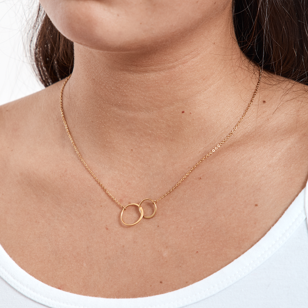 Geovana Double Ring Necklace – Noellery